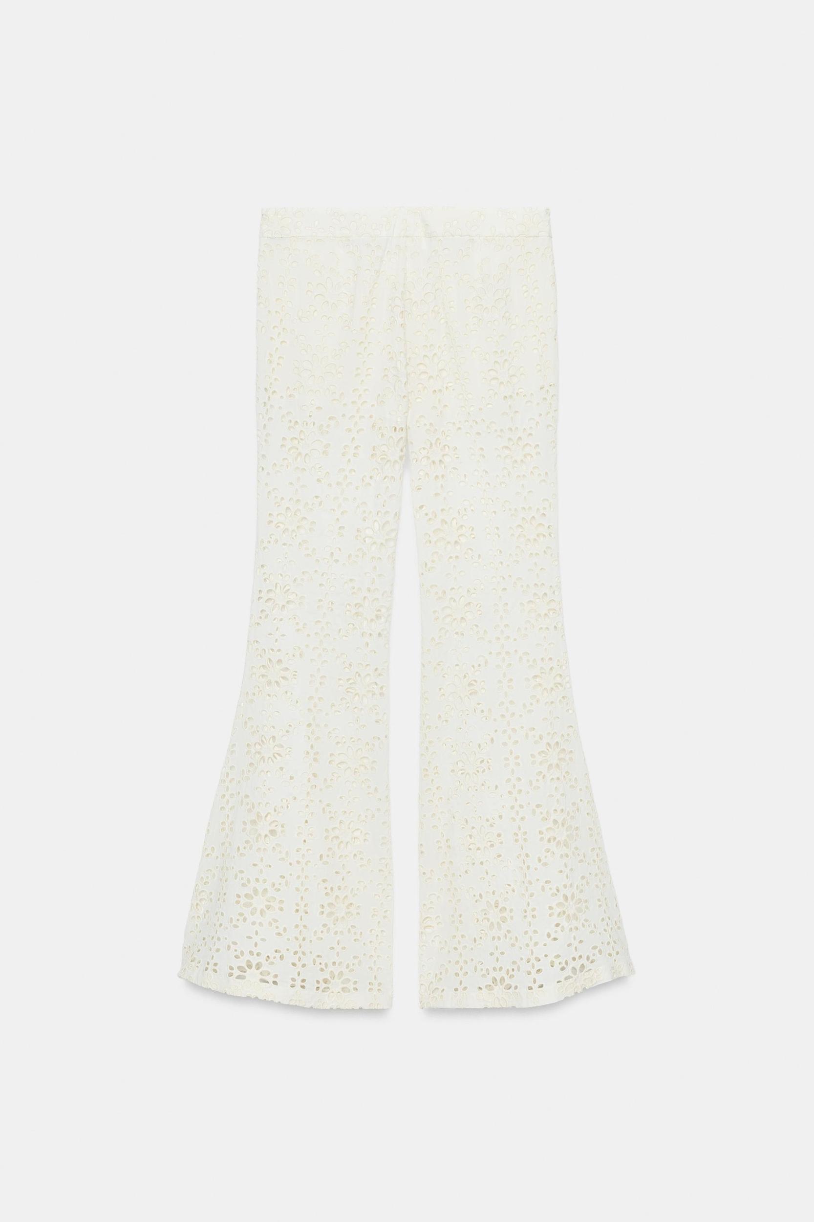EMBROIDERED FLARE PANTS ZW COLLECTION Product Image