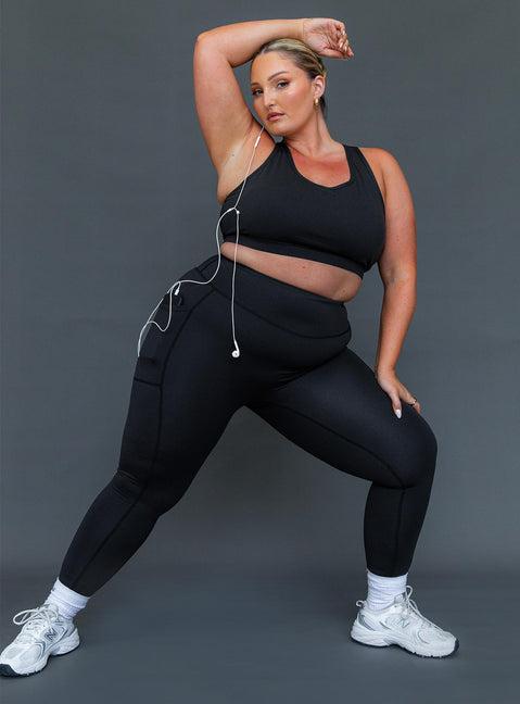 Unstoppable Activewear 7/8 Leggings Black Curve Product Image