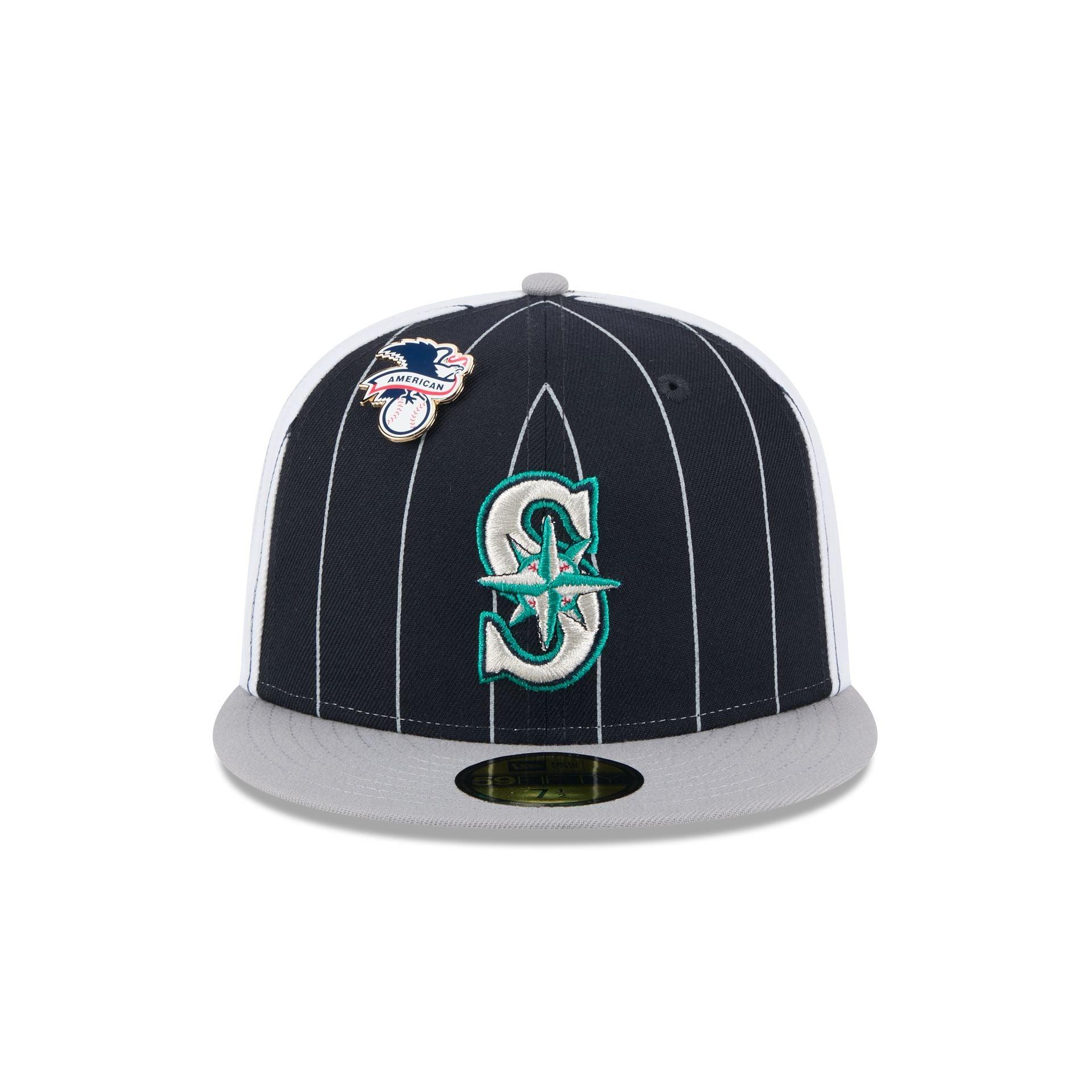 Seattle Mariners Pinstripe League Pin 59FIFTY Fitted Hat Male Product Image