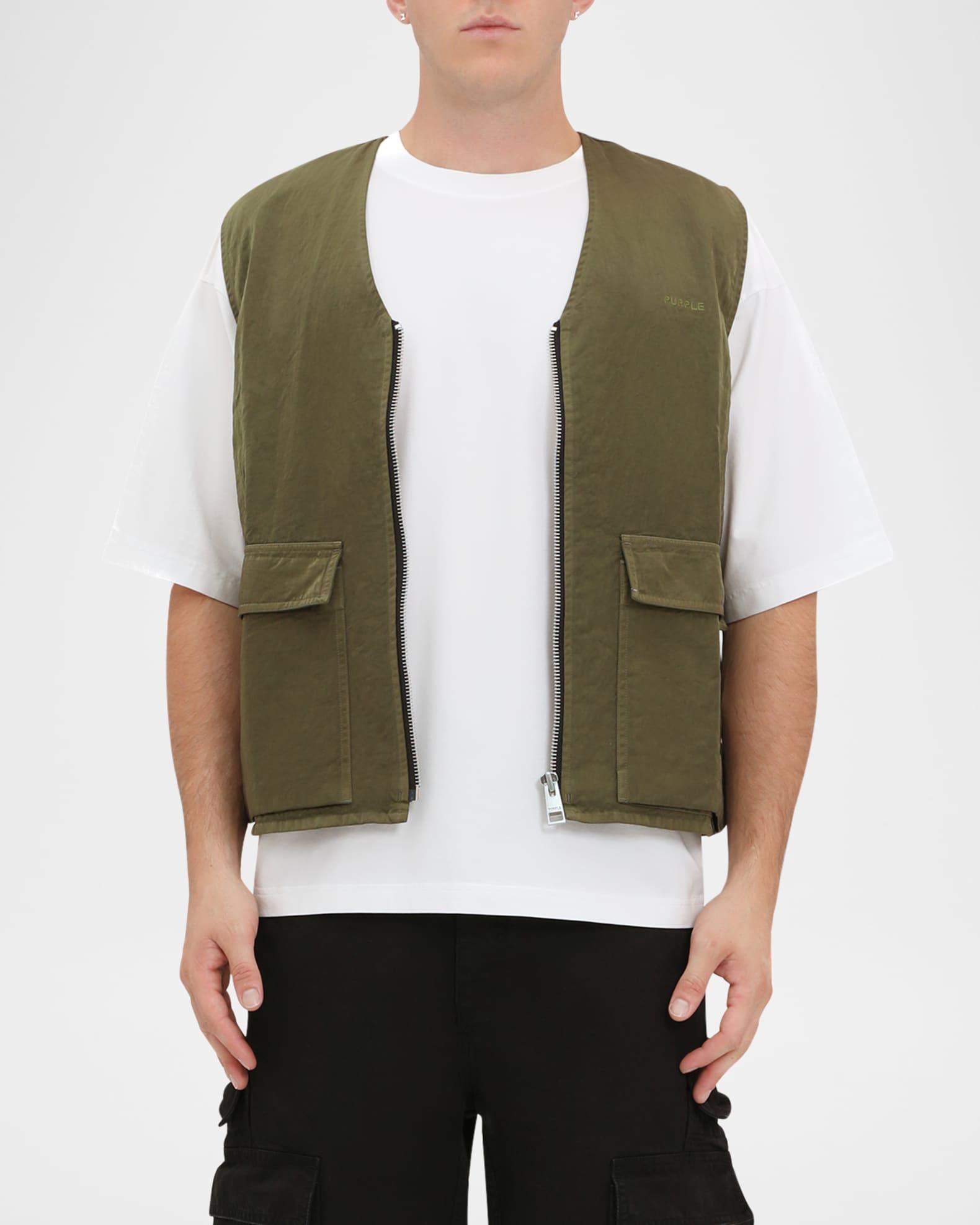 Men's Woven Full-Zip Vest Product Image