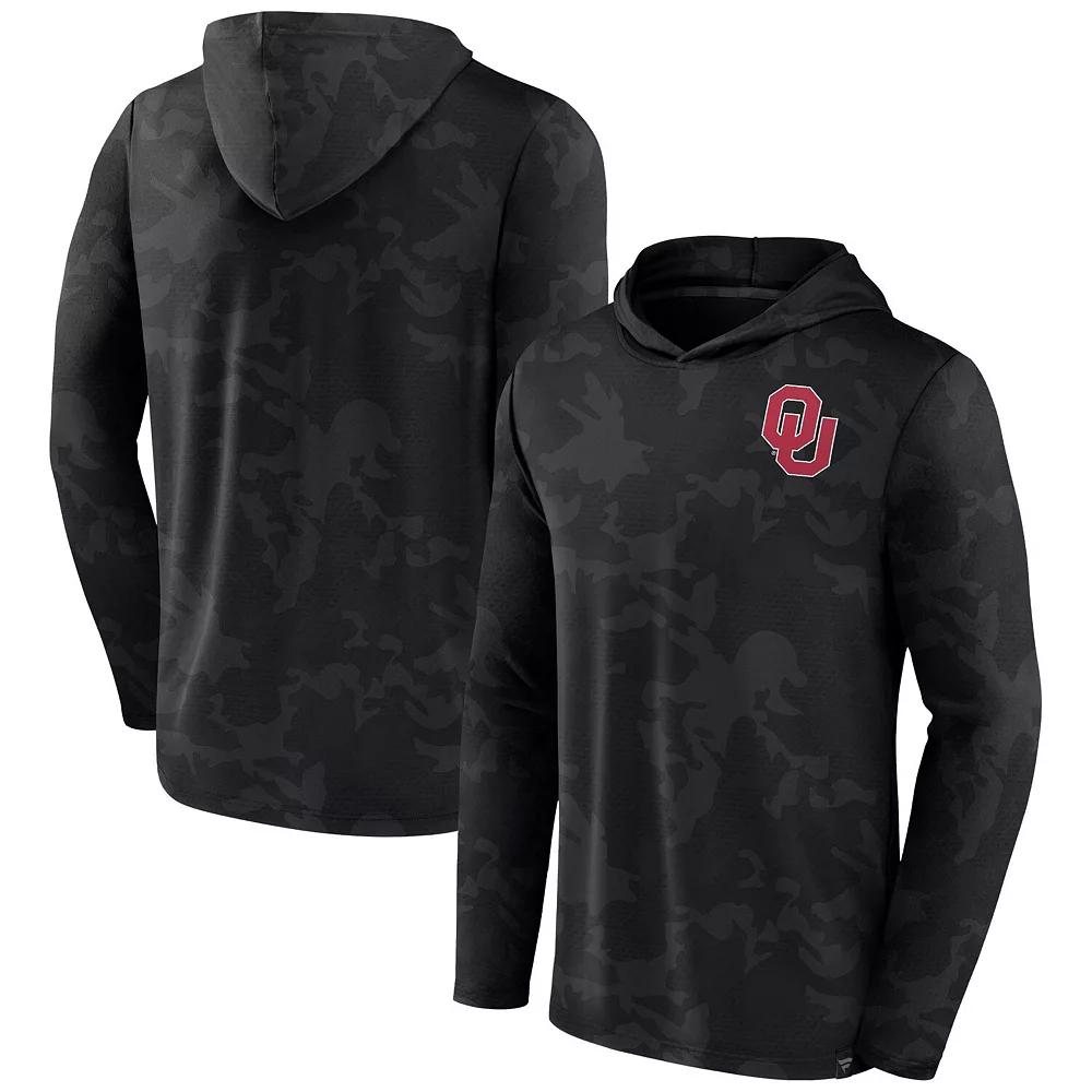 Men's Fanatics Branded Black Oklahoma Sooners Camo Hoodie Long Sleeve T-Shirt,  Product Image