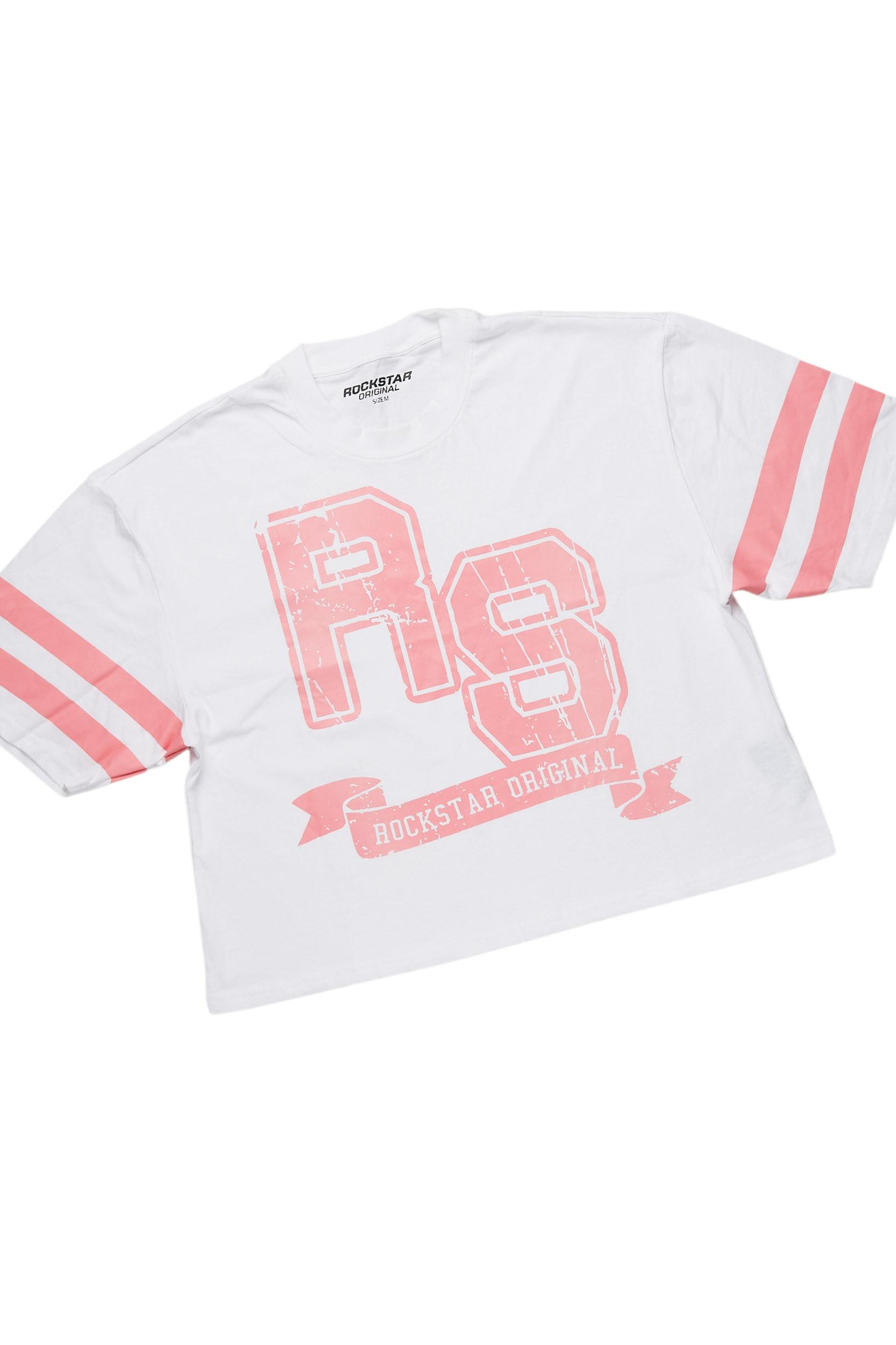 Tenita White/Pink T-Shirt Short Set Female Product Image