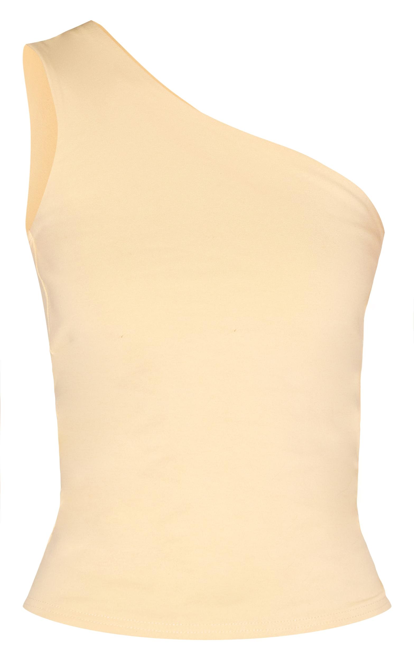 Almond Sleeveless One Shoulder Top Product Image