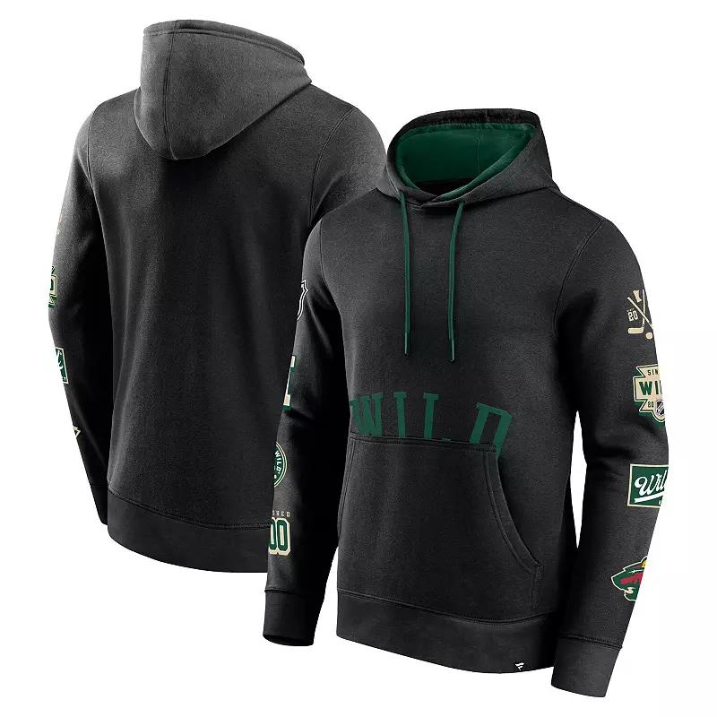 Men's Fanatics Branded Black Minnesota Wild Wild Winner Fleece Pullover Hoodie, Size: Medium Product Image