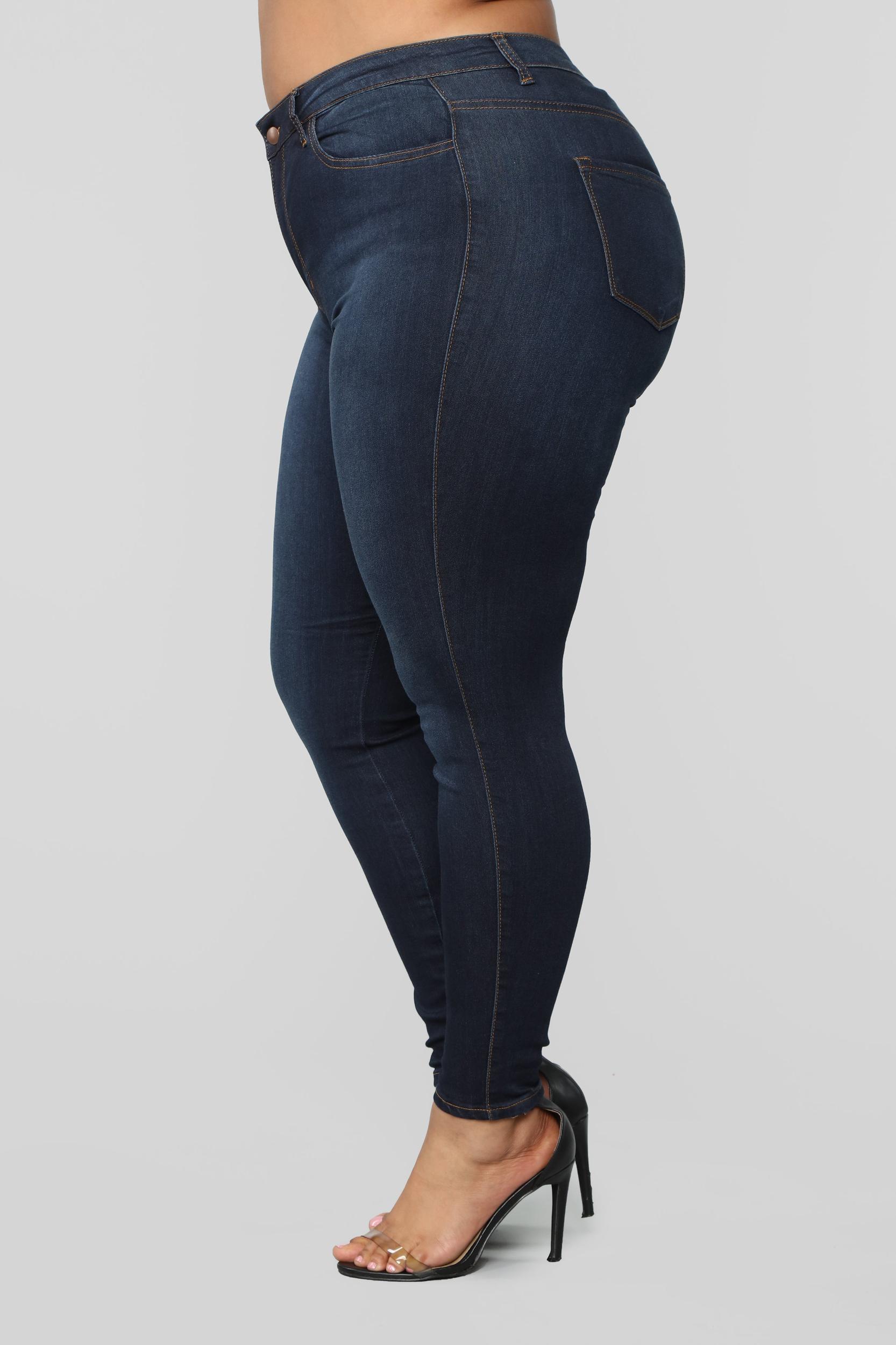 Classic Mid Rise Skinny Jeans - Dark Denim Product Image