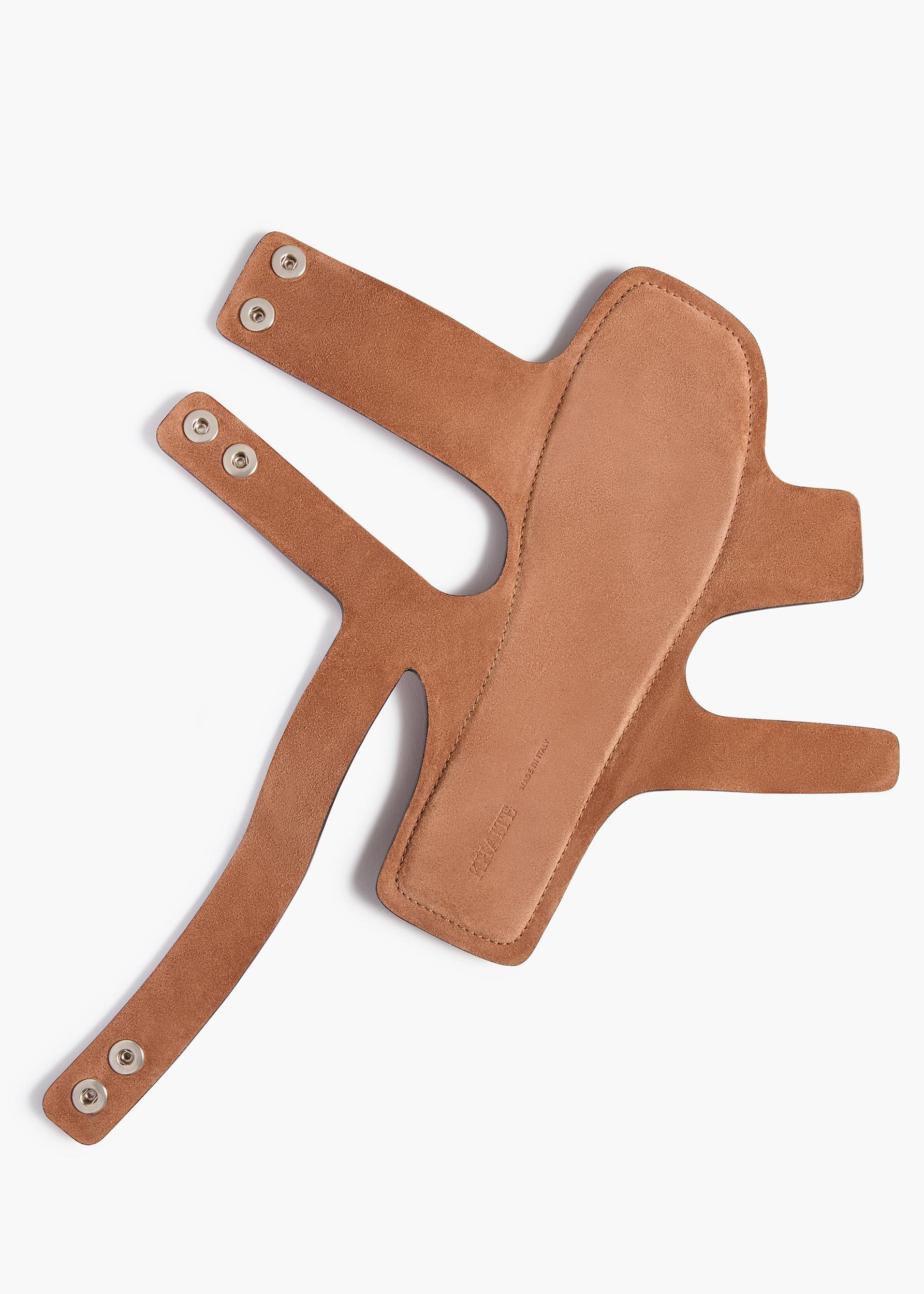 Boden Sandal in Dark Tan Leather with Silver Studs Product Image