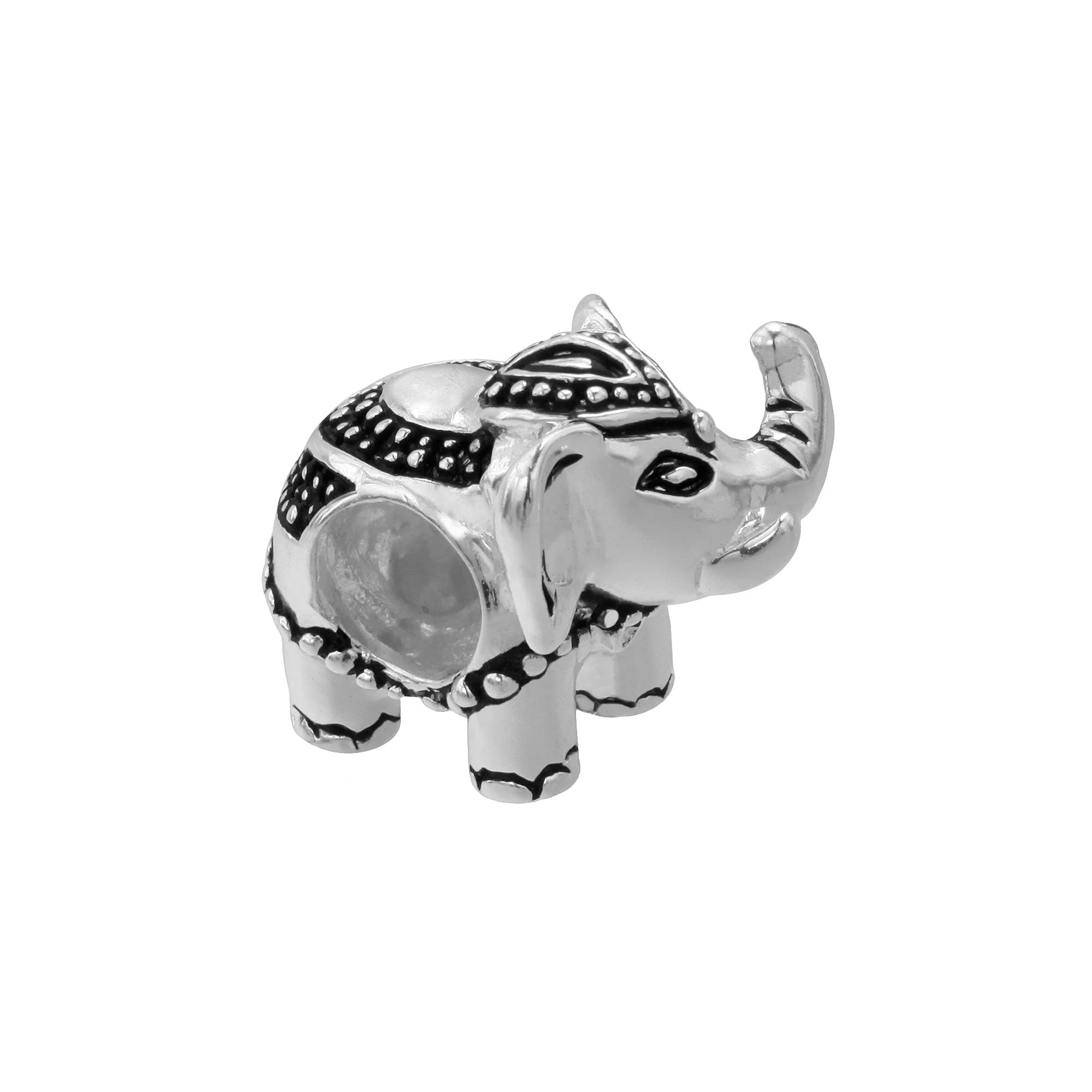 Individuality Beads Sterling Silver Textured Elephant Bead, Women's Product Image
