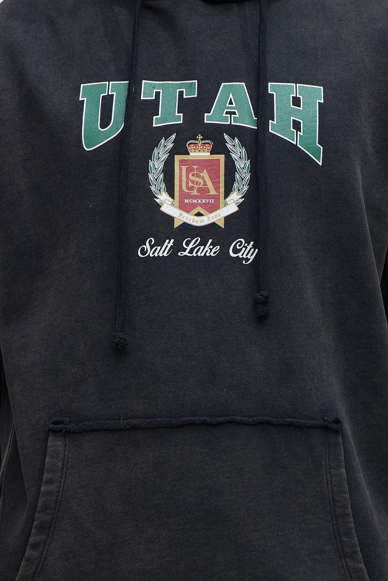 Utah Sleeveless Hoodie - Black Product Image