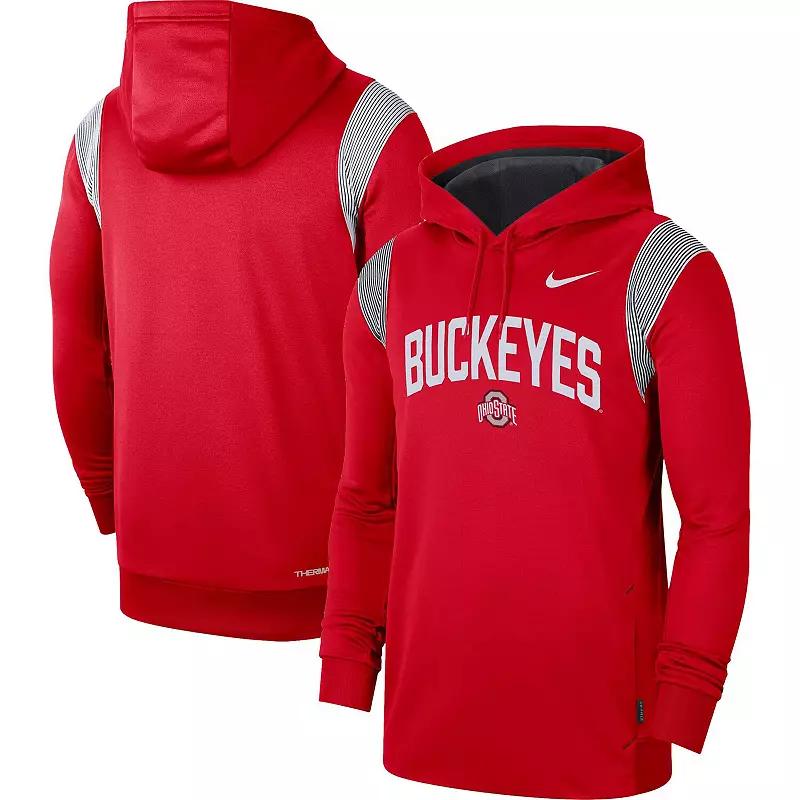 Men's Nike Scarlet Ohio State Buckeyes 2022 Game Day Sideline Performance Pullover Hoodie, Size: Large, Red Product Image