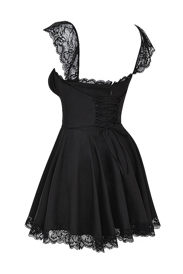 Kaia  black a-line mini dress Product Image