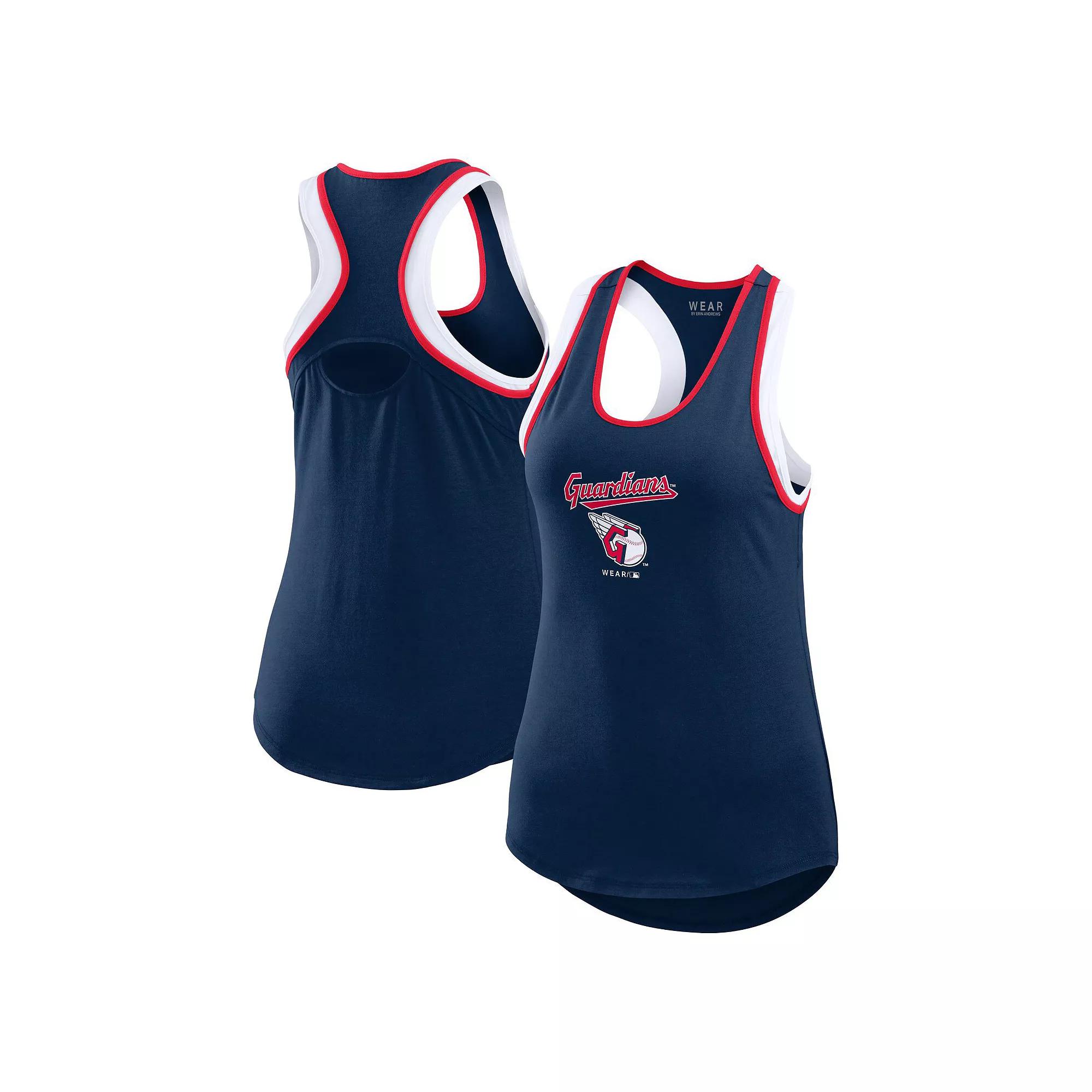 Women's WEAR by Erin Andrews Royal New York Mets Colorblock Racerback Tank Top, Size: XXL, Blue Product Image