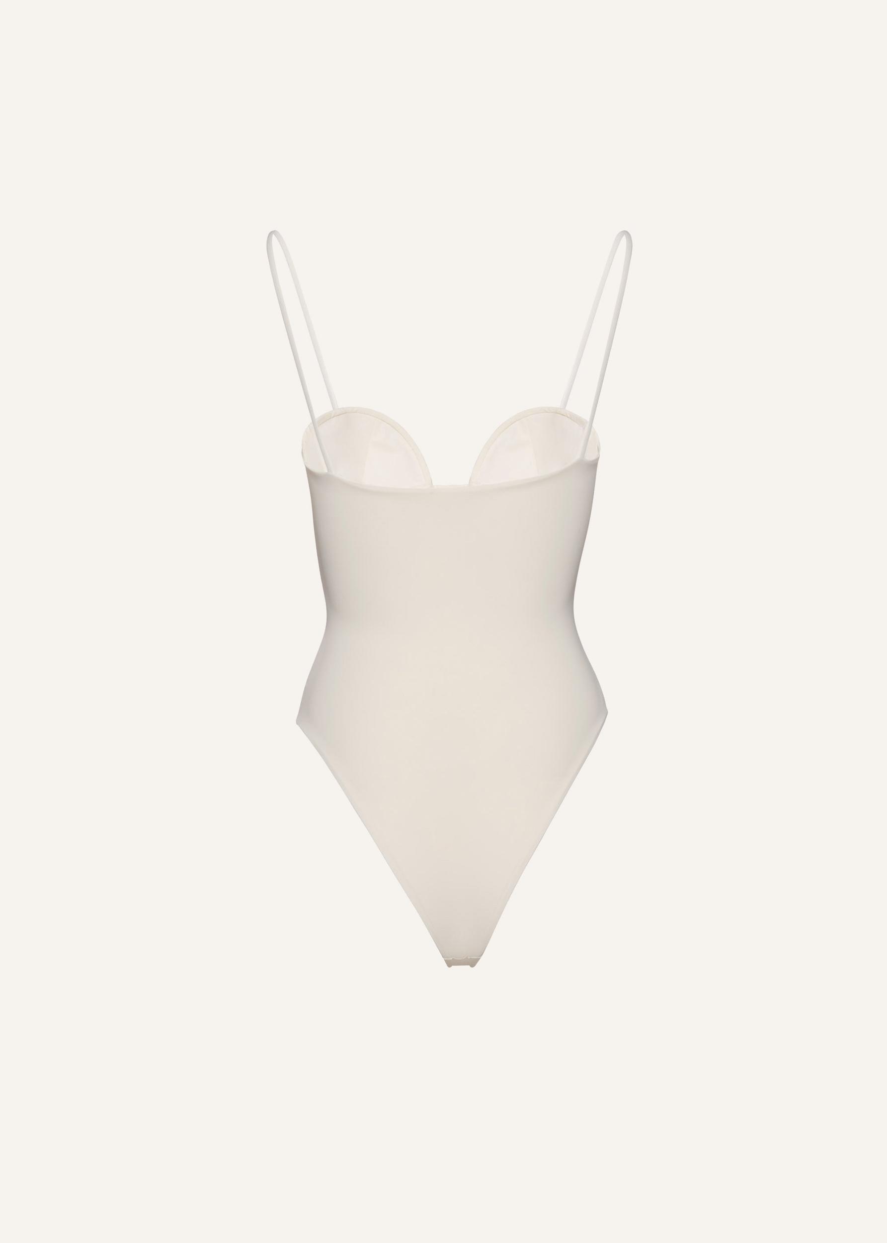 Retro bustier swimsuit in cream Product Image