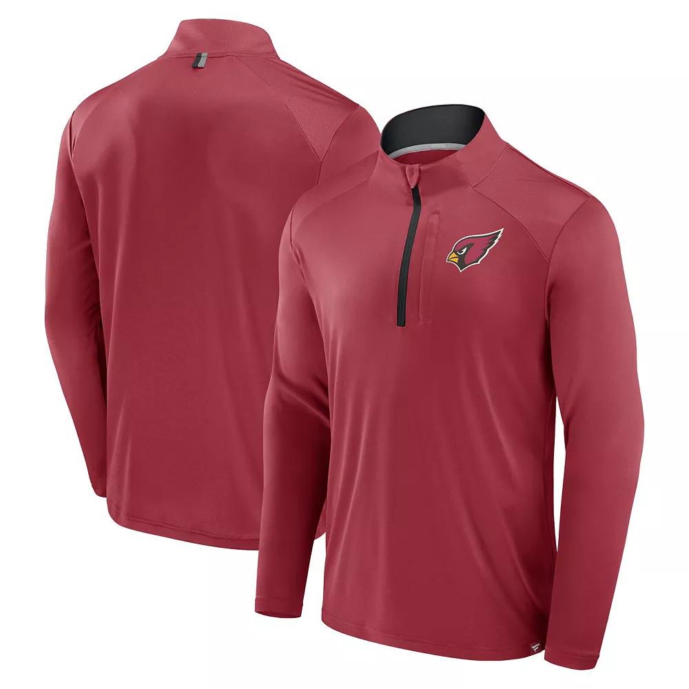 Men's Fanatics Cardinal Arizona Cardinals Defender Long Sleeve Quarter-Zip Jacket,  Product Image