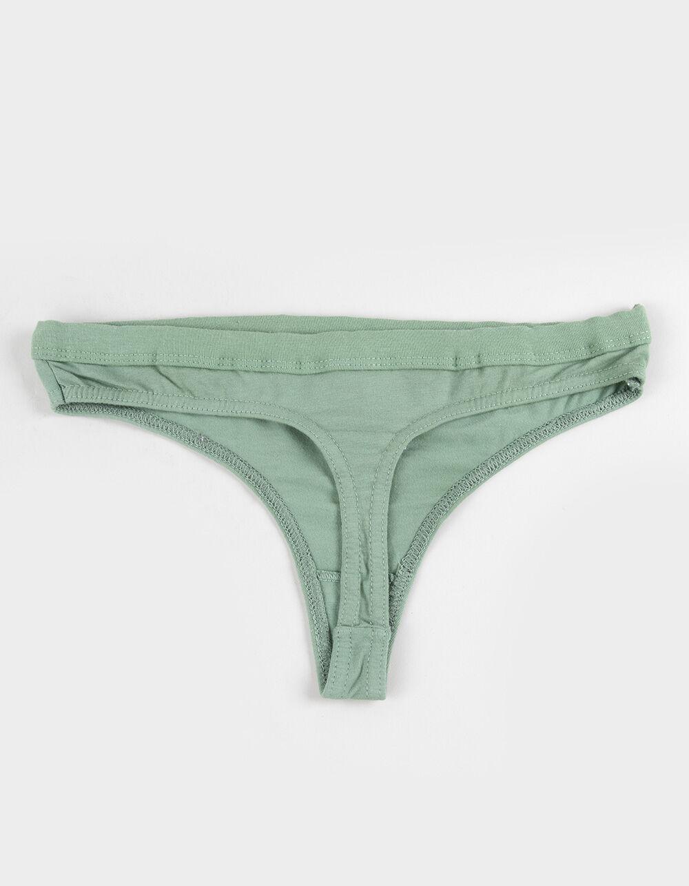 FULL TILT Cotton Bow Thong - GREEN Product Image