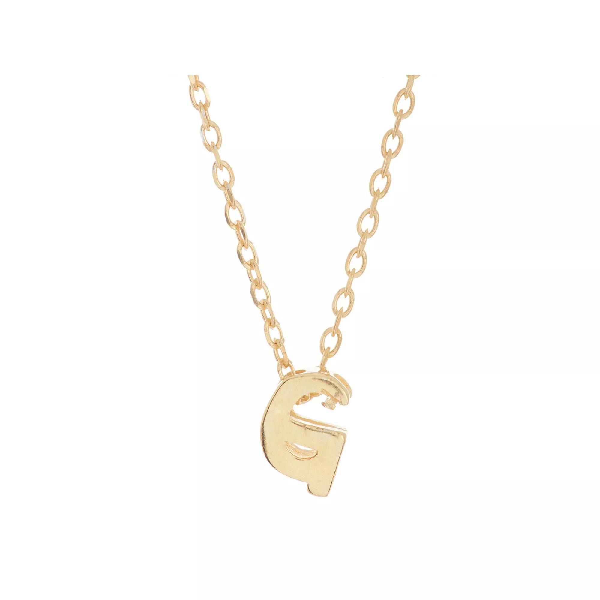 Adornia Mini Initial Pendant Necklace, Women's, Gold Tone H Product Image