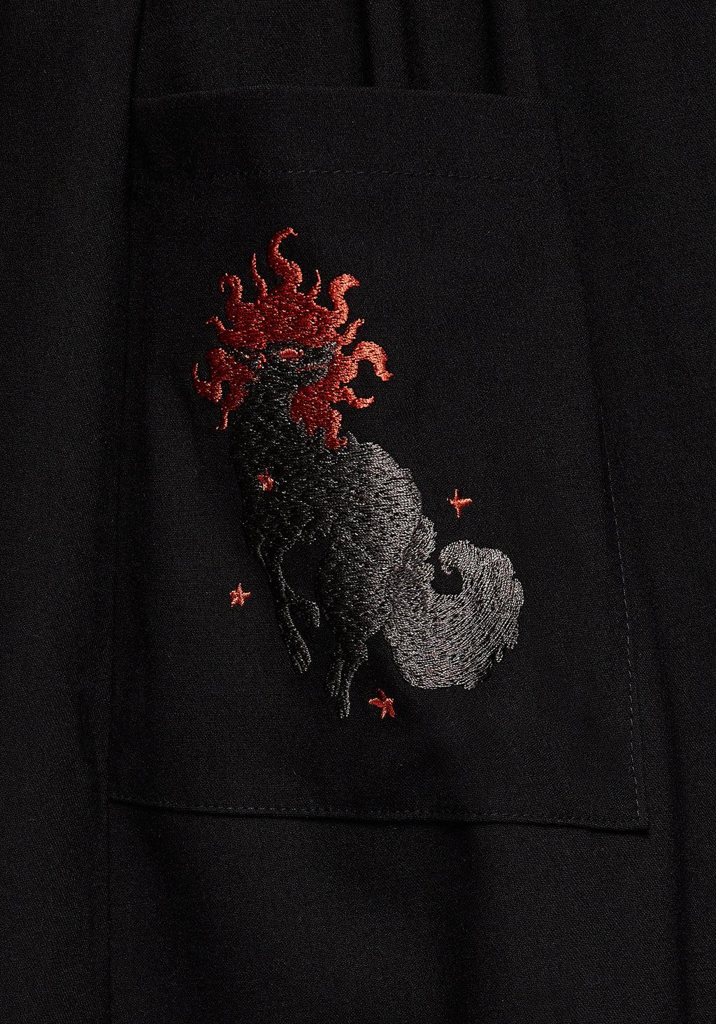 Foxfire Embroidered Button Up Midi Skirt Product Image