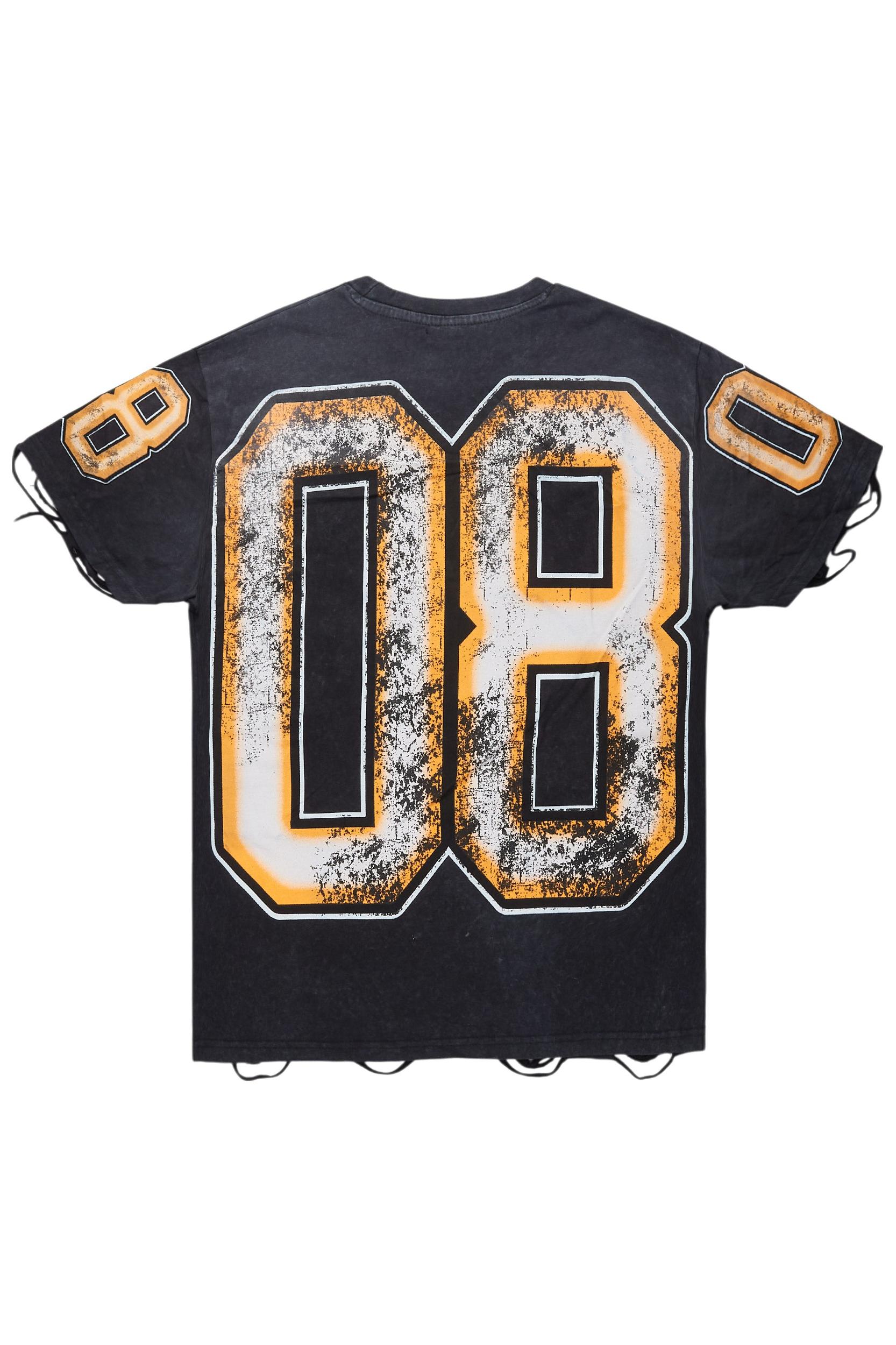 Tariqa Black/Orange Oversized T-Shirt Female Product Image