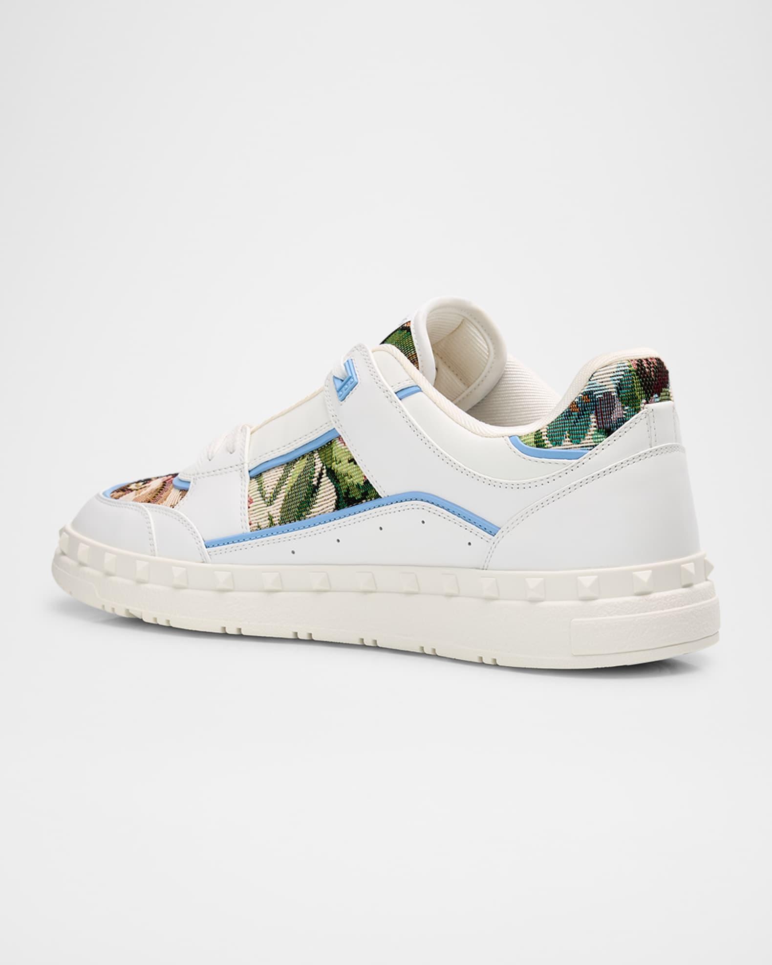 Men's Freedots Calfskin and Textile Low-Top Sneakers Product Image