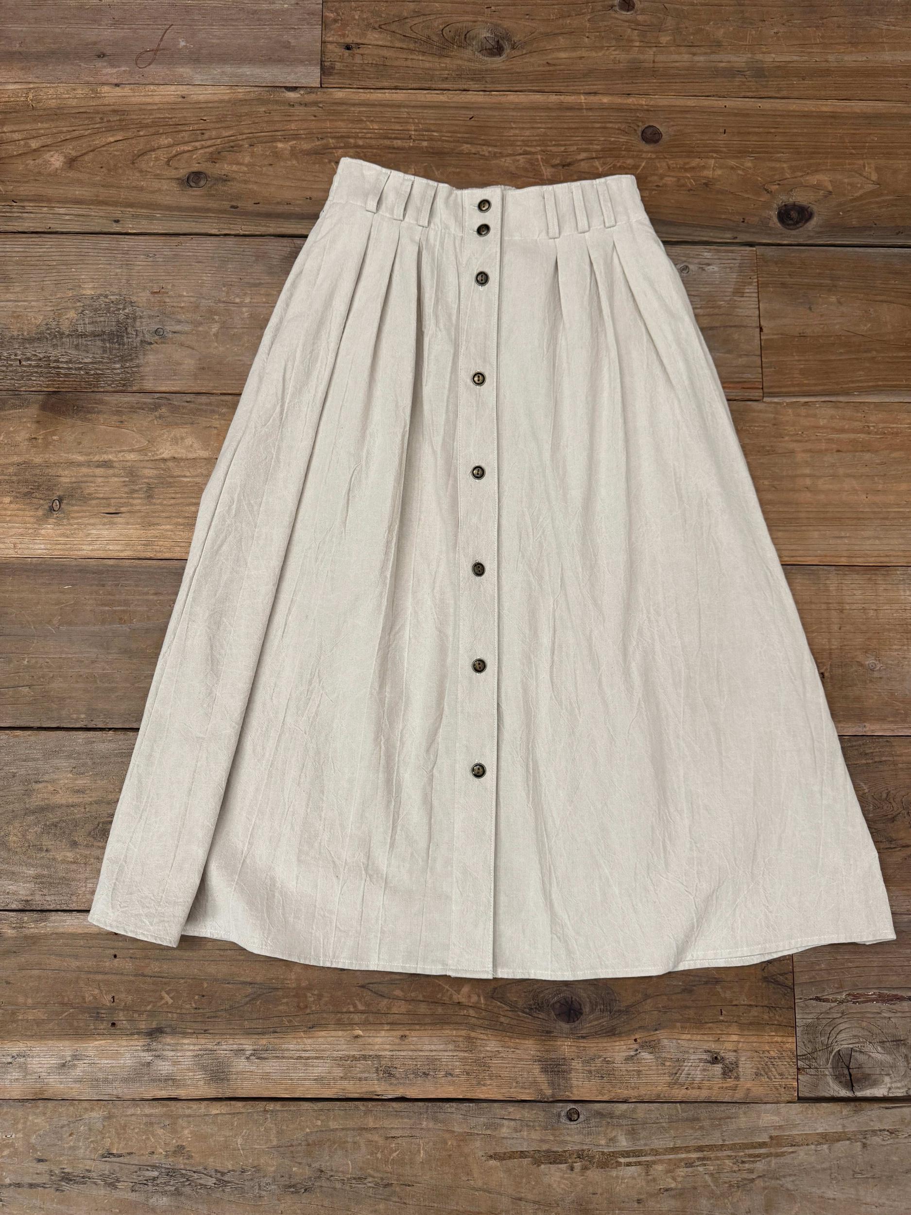 Trices Skirt in Oat Cotton Crinkle Product Image