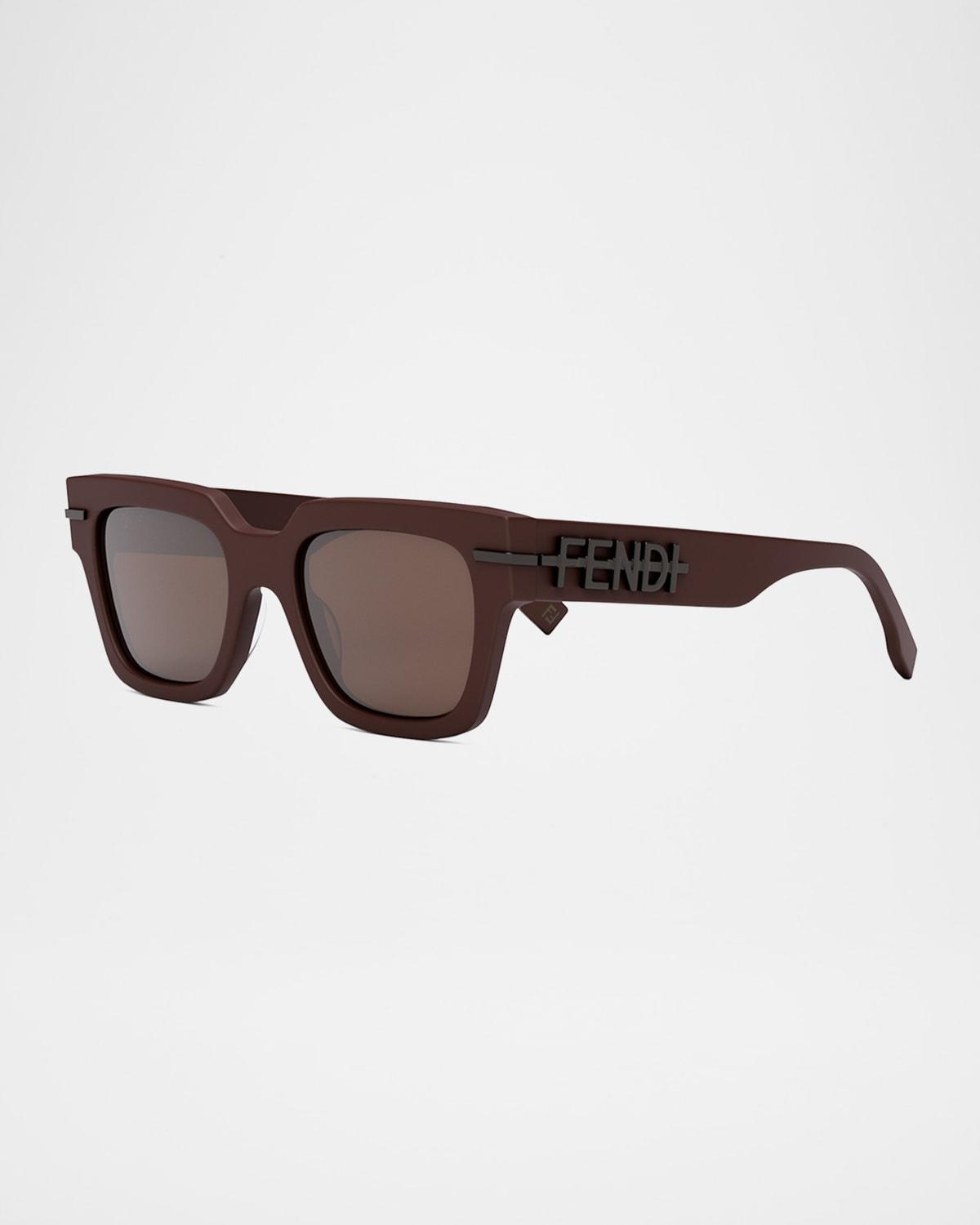 Mens Tonal Logo Acetate Square Sunglasses Product Image