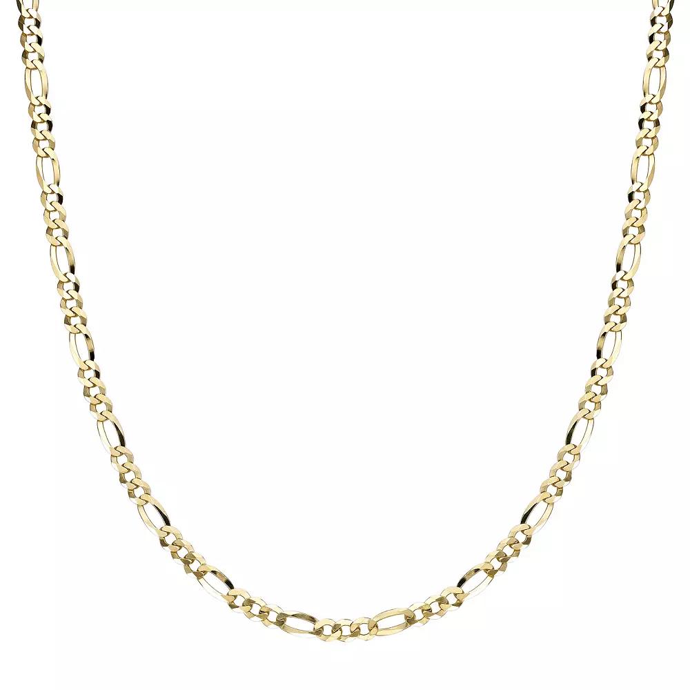 Men's LYNX 14k Gold Over Silver 4.4mm Flat Figaro Chain Necklace, Size: 26", Gold Tone Product Image