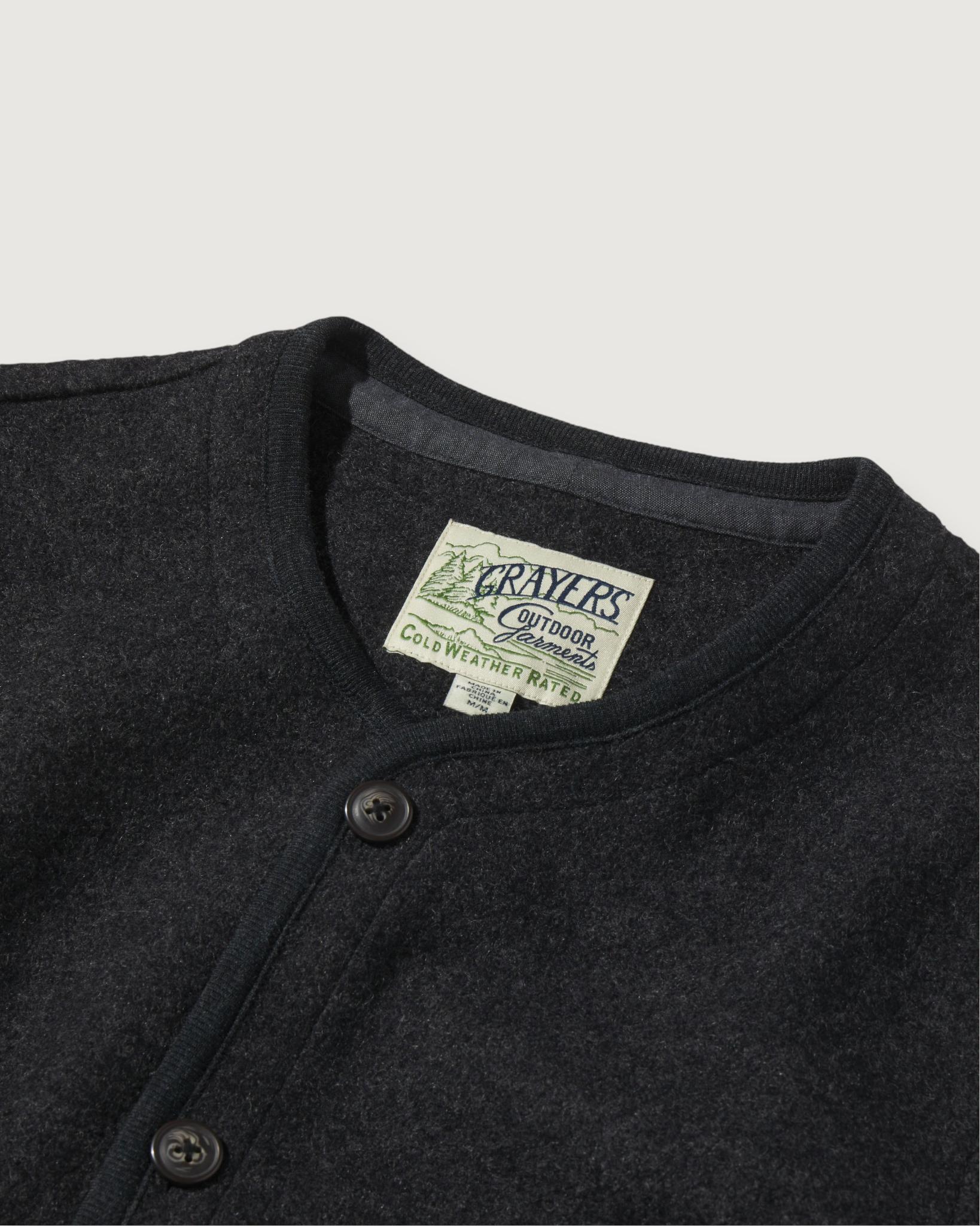 Burnham Knitted Boiled Wool Liner Jacket - Charcoal Product Image