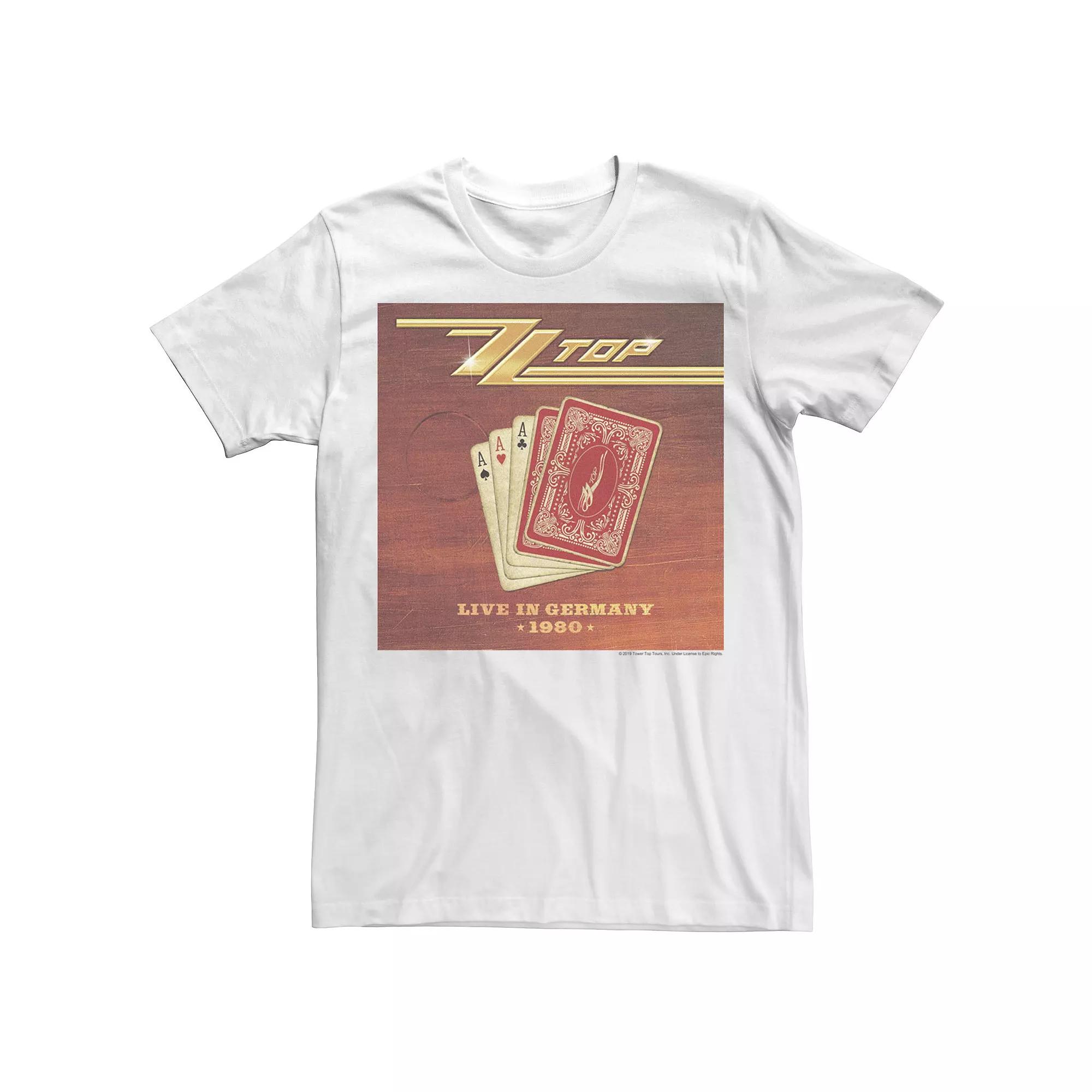 Mens ZZ Top Live In Germany Playing Cards Poster Graphic Tee Product Image