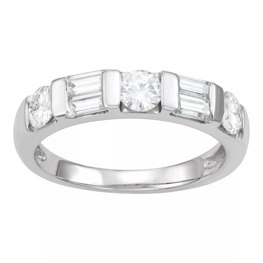 Charles & Colvard 14k White Gold 1 1/6 Carat T.W. Lab-Created Moissanite Baguette Stackable Ring, Women's, Size: 7 Product Image
