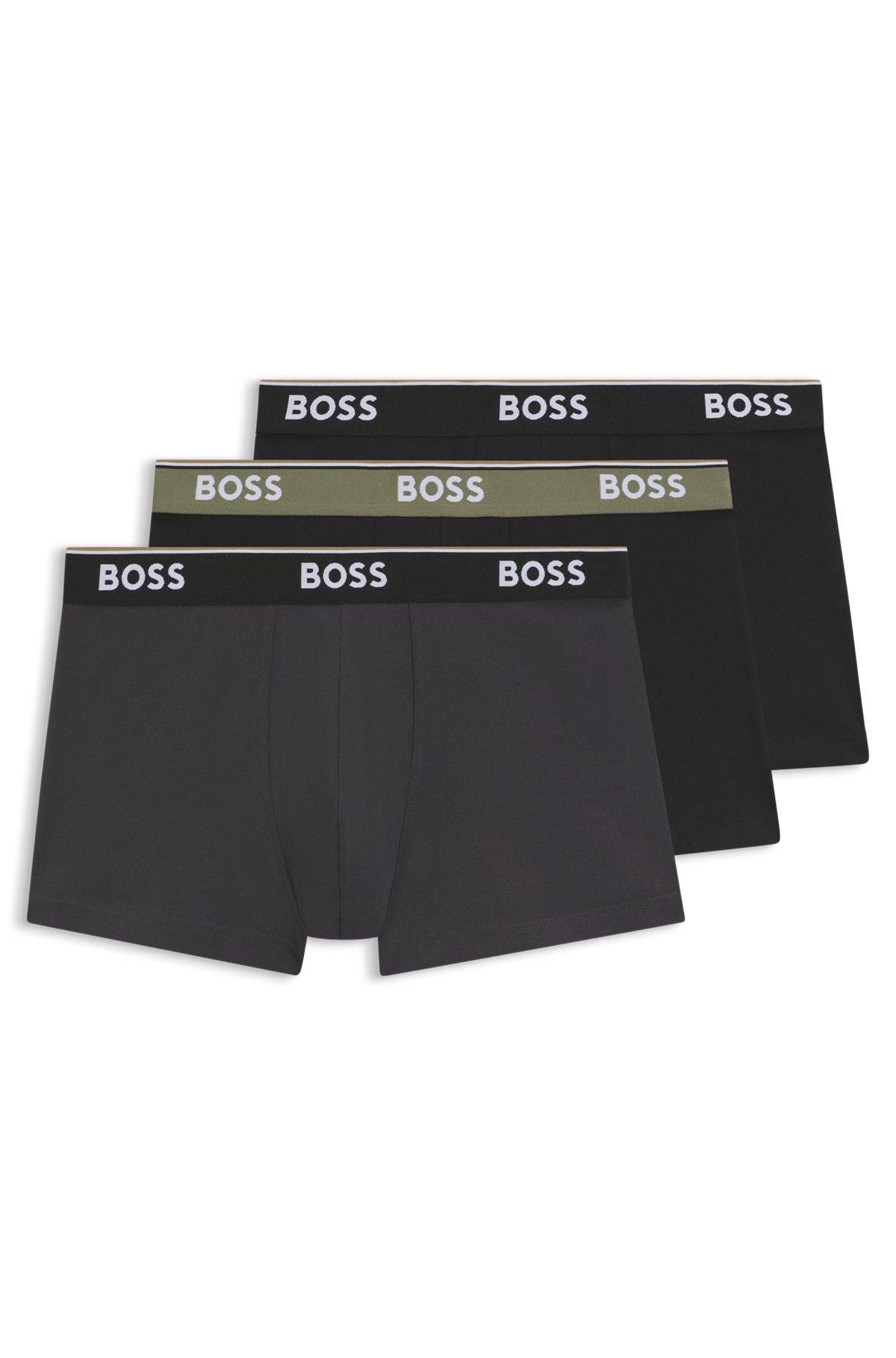Three-pack of stretch-cotton trunks with logo waistbands Product Image