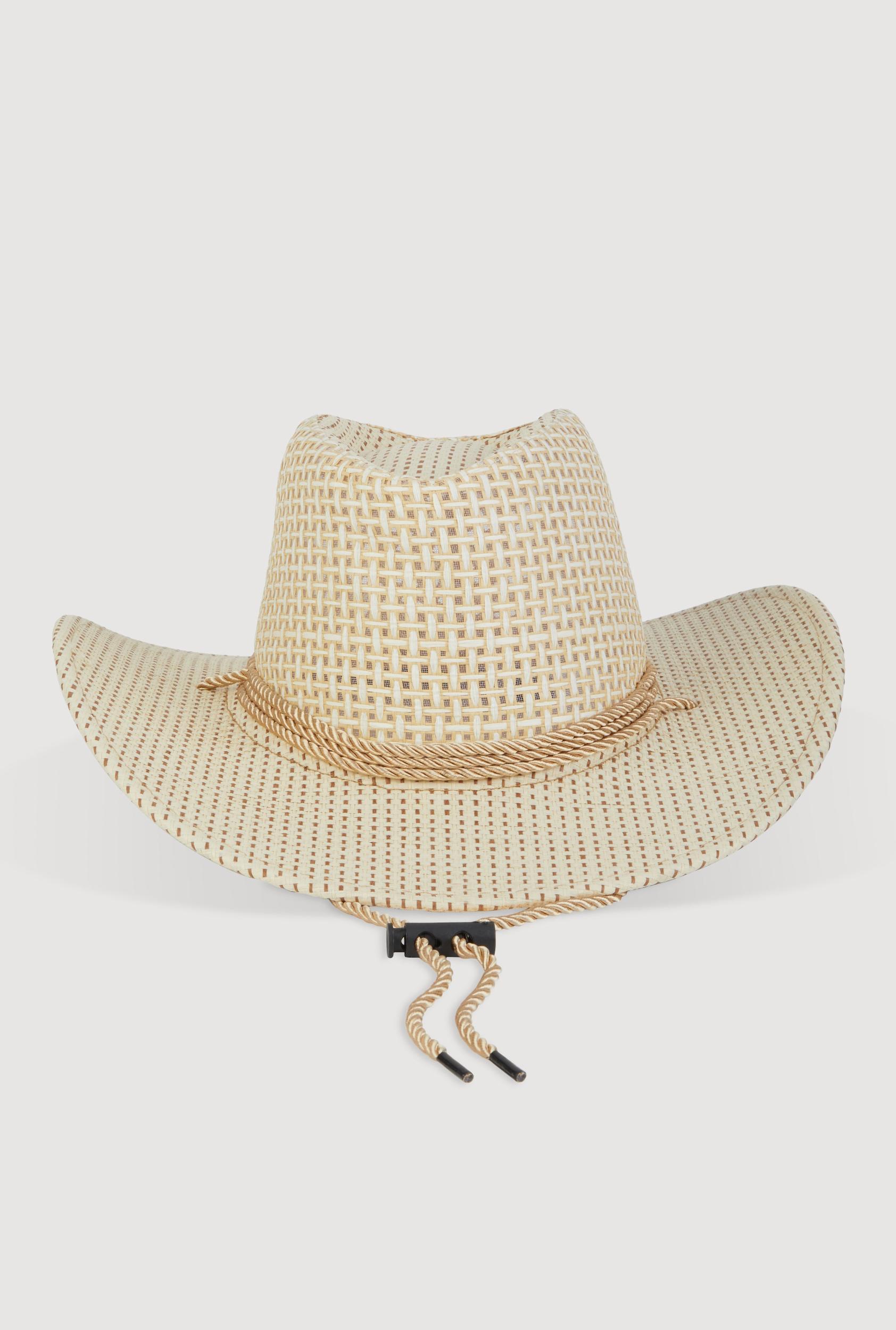Toggle Drawstring Straw Cowboy Hat Female Product Image
