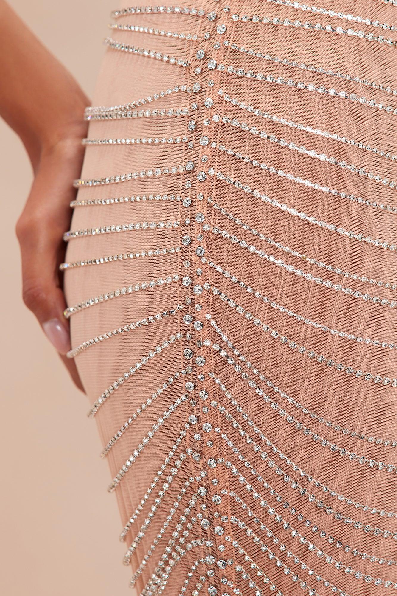 Zariah Embellished Pant - Nude Product Image