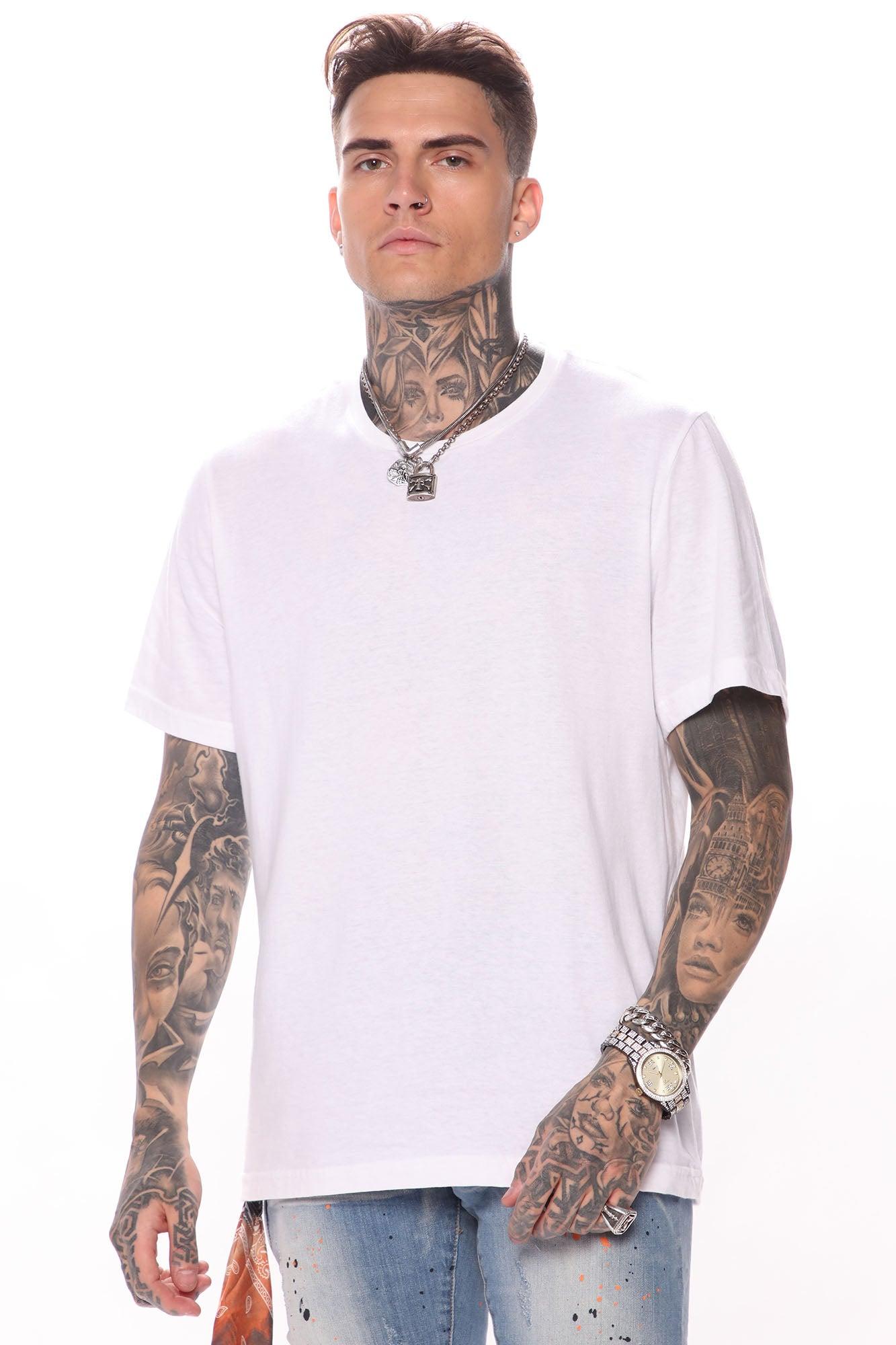 Essential Short Sleeve Crew Tee - White Product Image