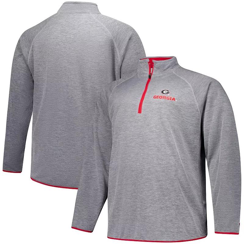 Men's Fanatics Charcoal Georgia Bulldogs Raglan Big &Tall Quarter-Zip Top, Size: 2XLT Product Image