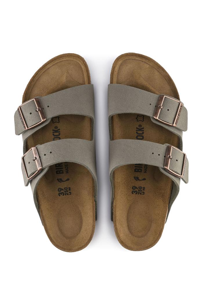 Birkenstock Arizona Birkibuc Regular Width in Stone Product Image