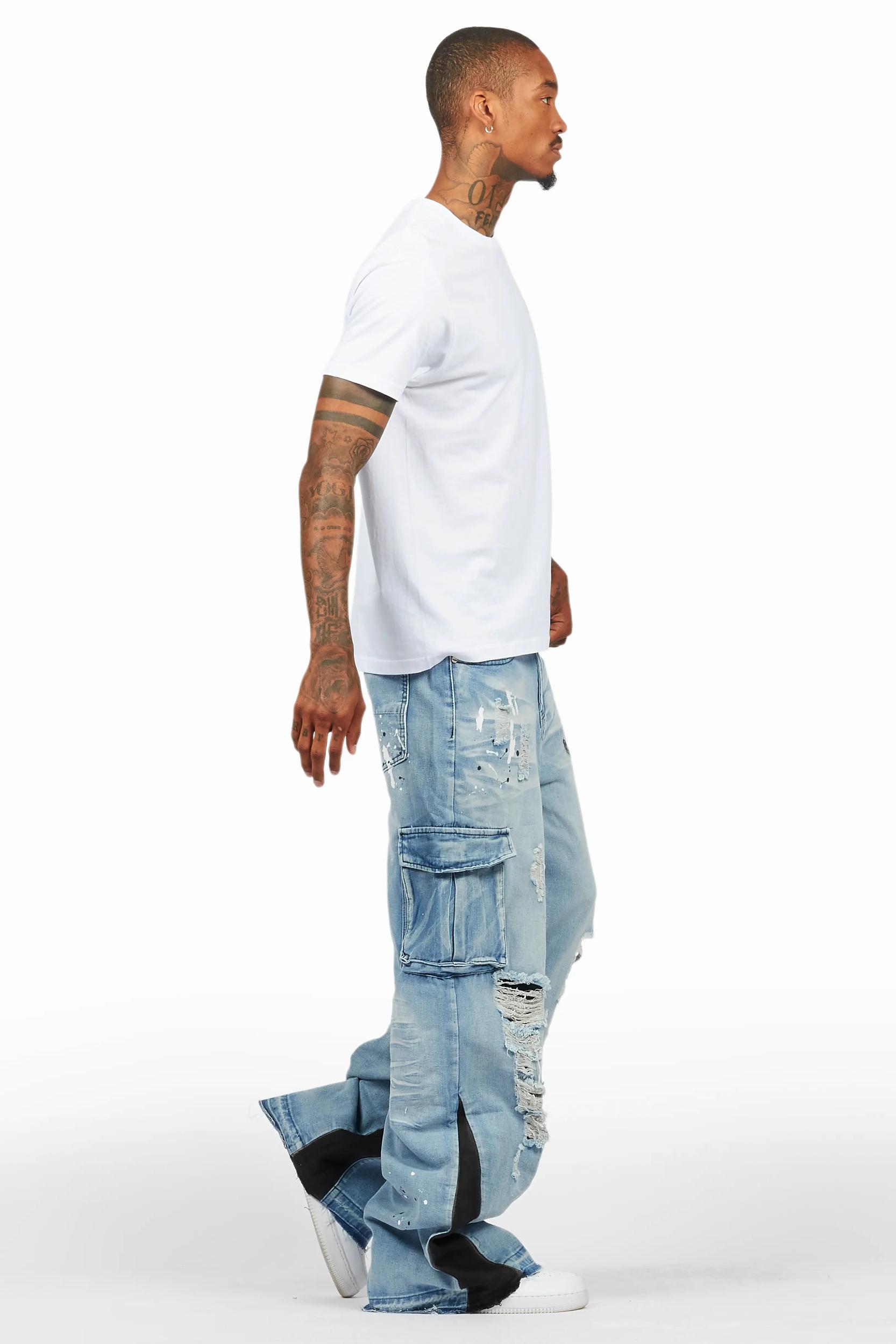 Dubaku Blue Baggy Fit Jean Male Product Image