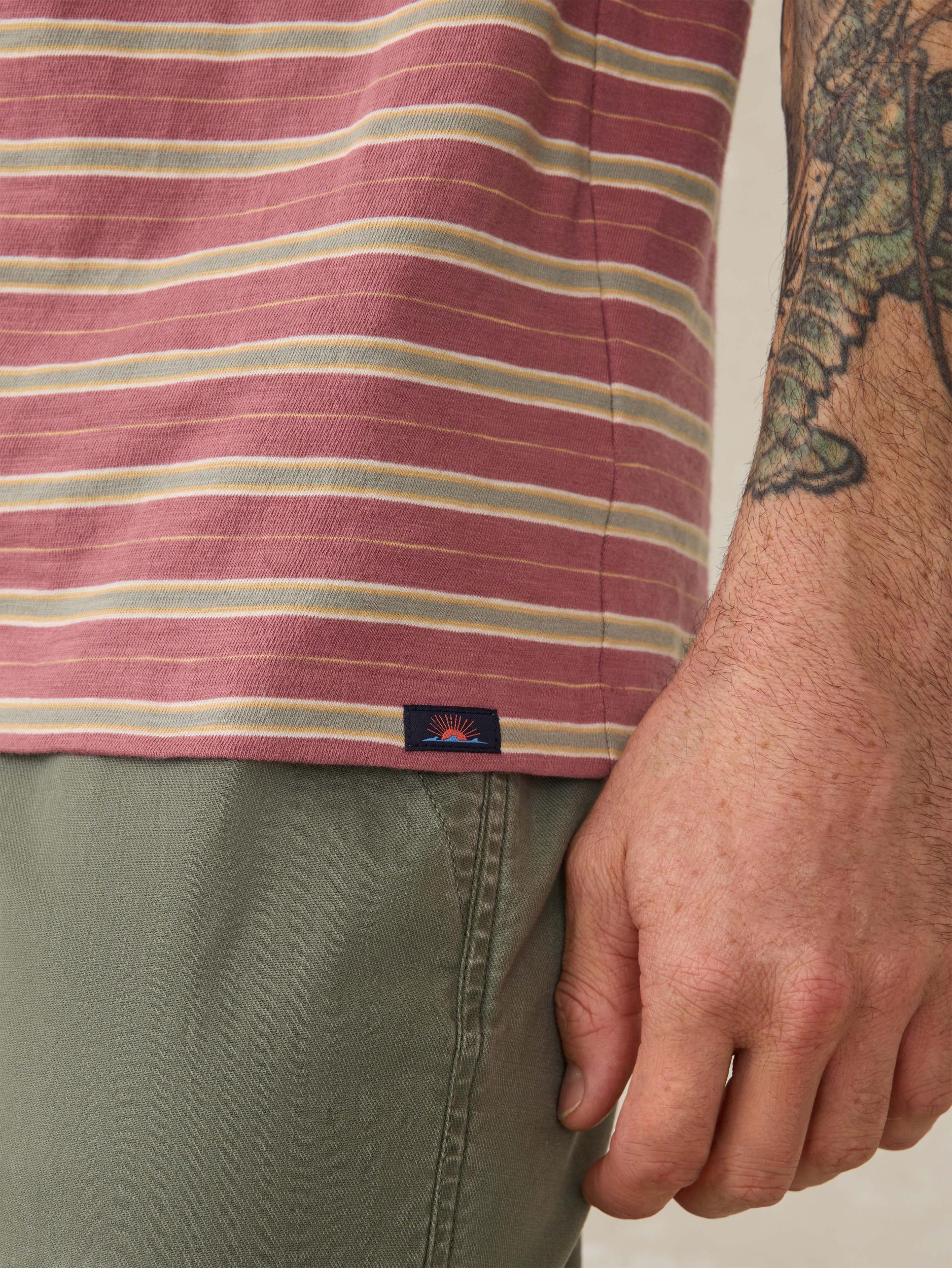 Sunwashed Tee - Red Reef Stripe Male Product Image