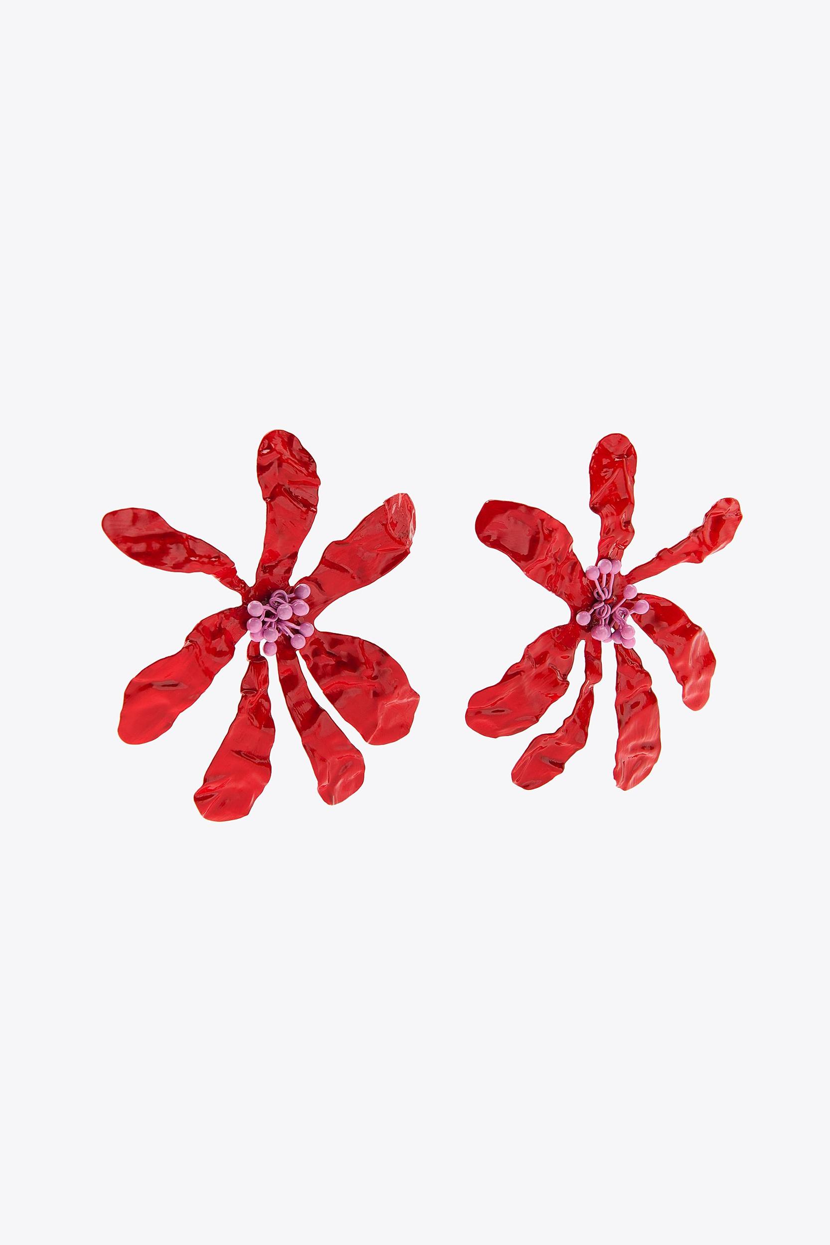 BEADED COMBINATION FLOWER EARRINGS Product Image