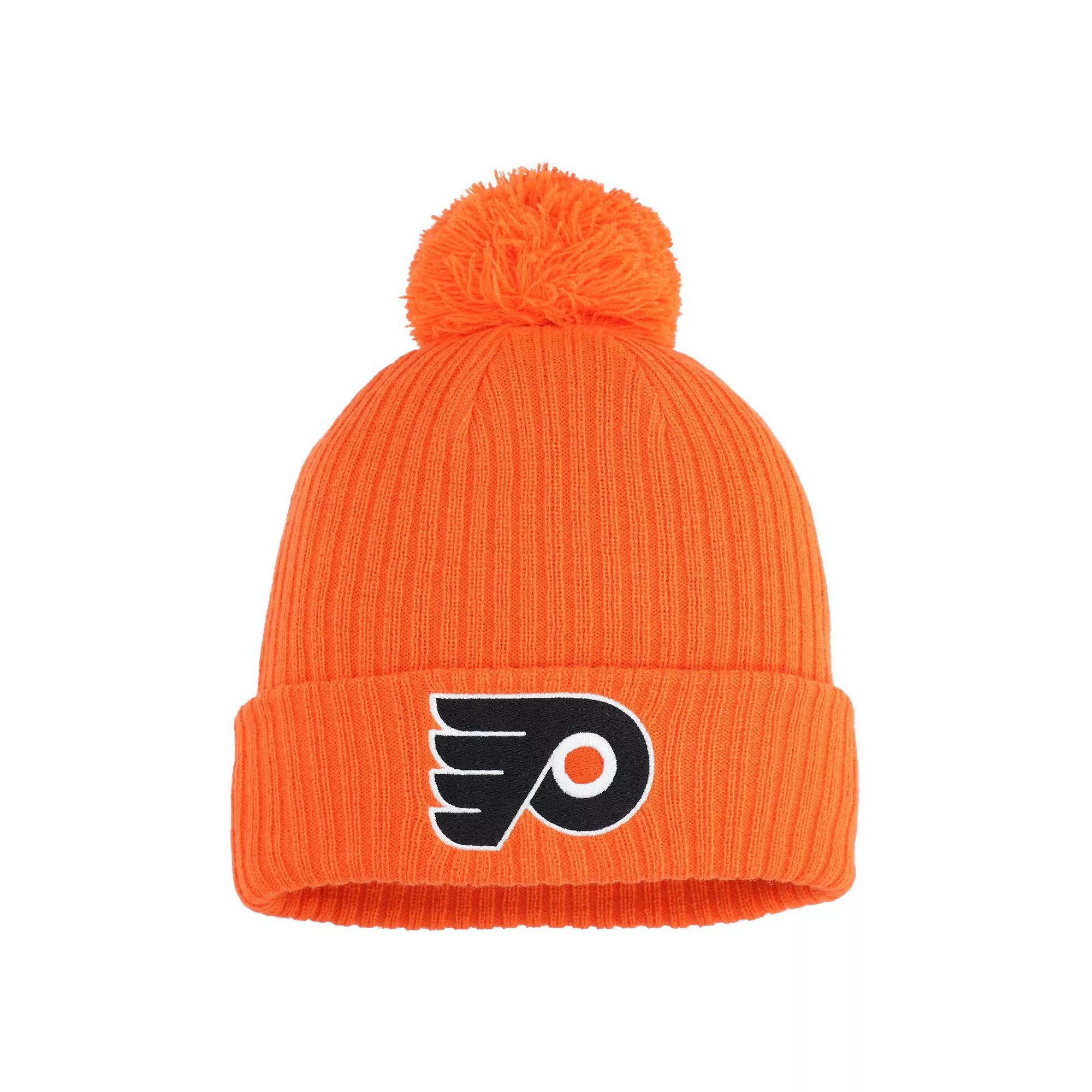 Men's Fanatics  Orange Philadelphia Flyers Cuffed Knit Hat with Pom, Fly Orange Product Image