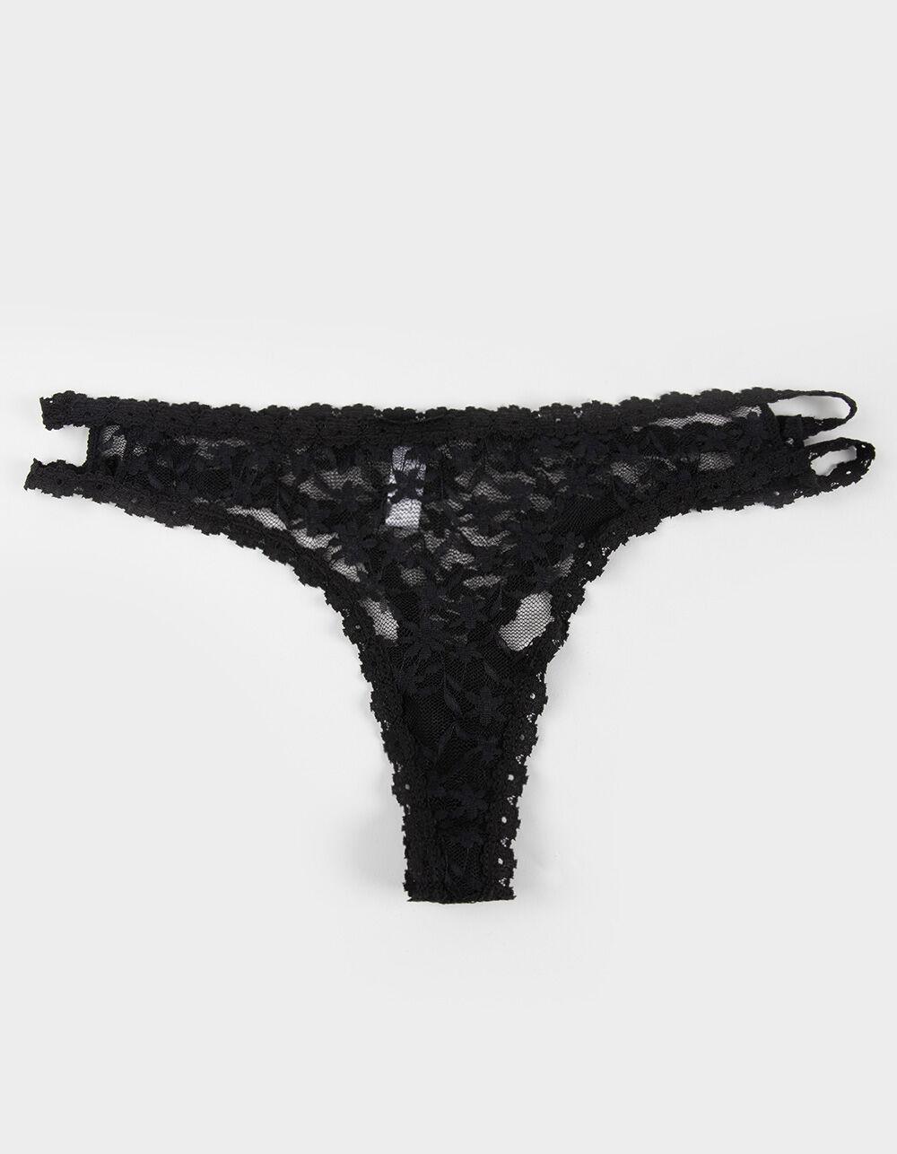 FULL TILT Lace Daisy Trim Thong - GREEN Product Image