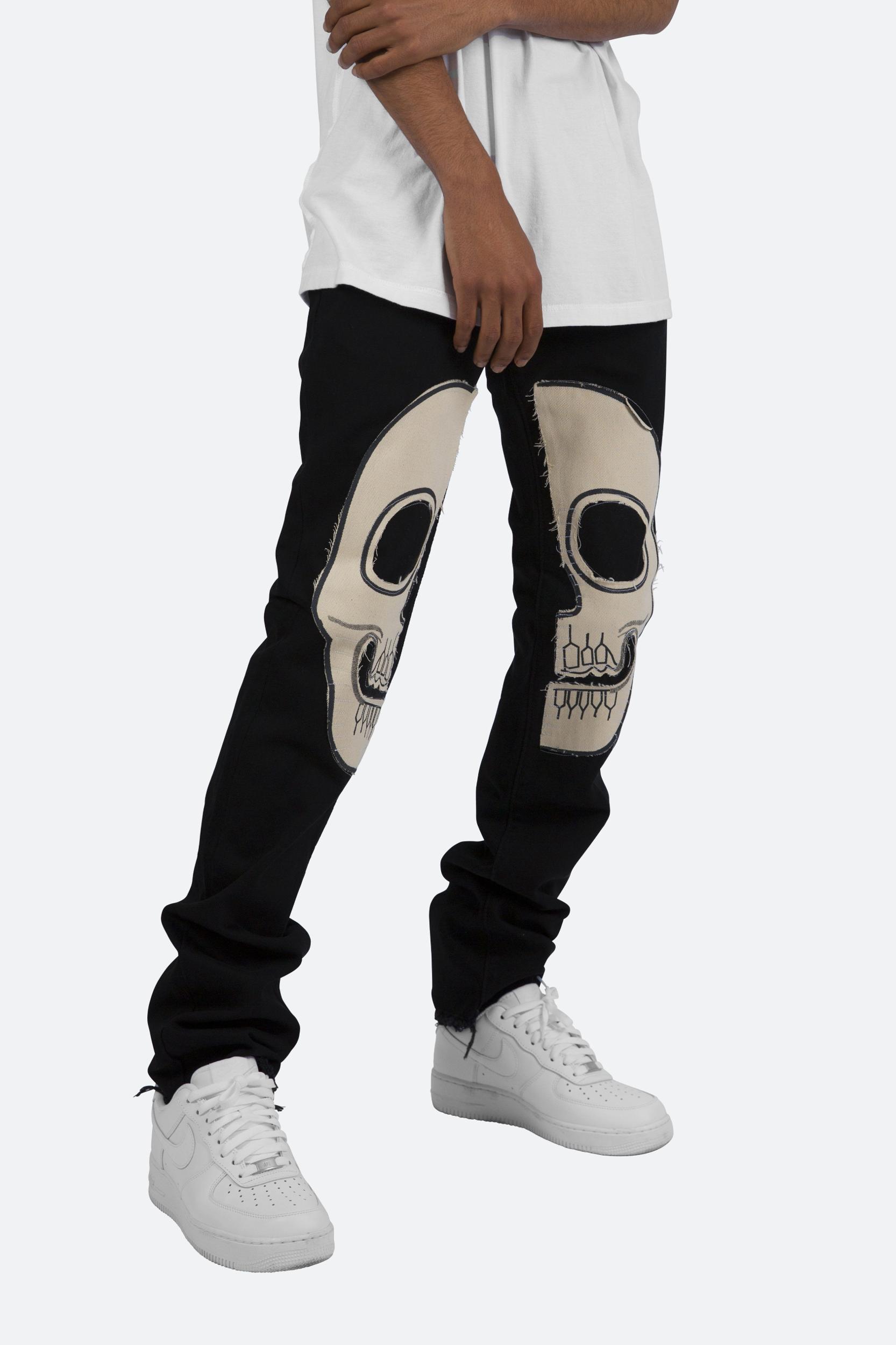 D181 Straight Denim - Black/White Product Image