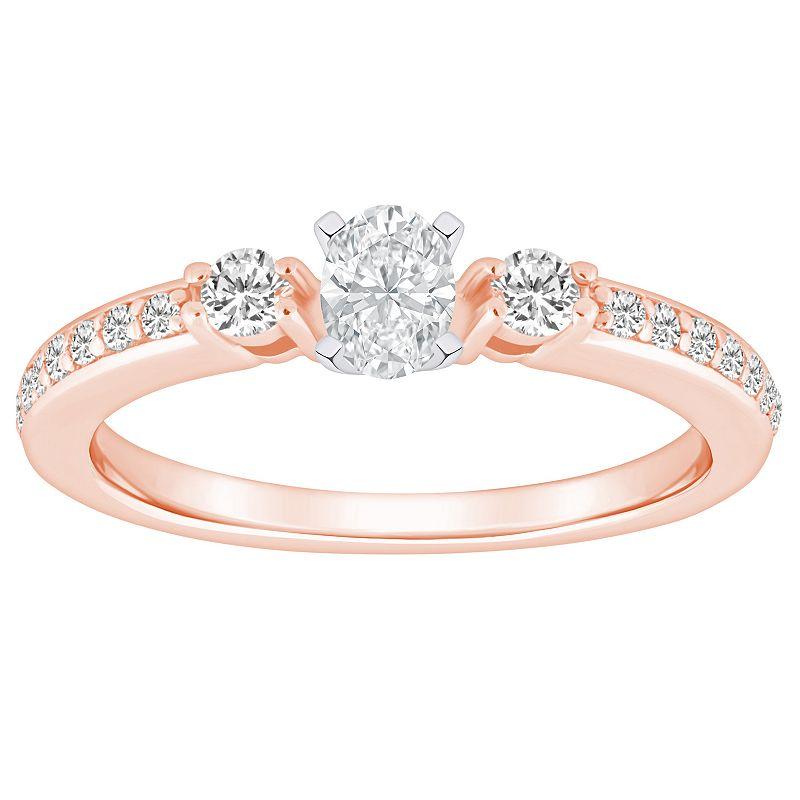 Alyson Layne 14k Gold 1/2 Carat T.W. Diamond Oval Cut Engagement Ring, Women's, Size: 8, 14k White Gold Product Image