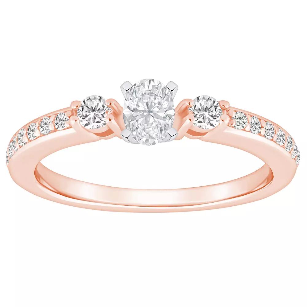 Alyson Layne 14k Gold 1/2 Carat T.W. Diamond Oval Cut Engagement Ring, Women's, Size: 8, 14k White Gold Product Image