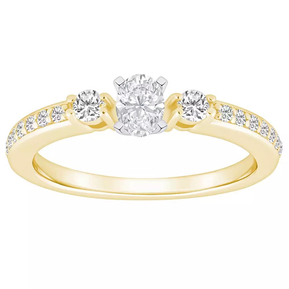 Alyson Layne 14k Gold 1/2 Carat T.W. Diamond Oval Cut Engagement Ring, Women's, Size: 8, 14k White Gold Product Image