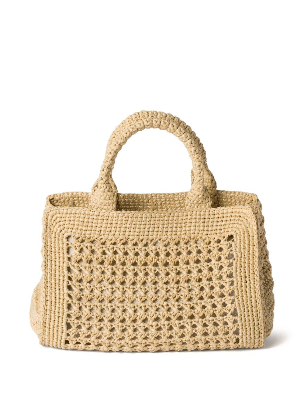 raffia-effect woven tote bag Product Image