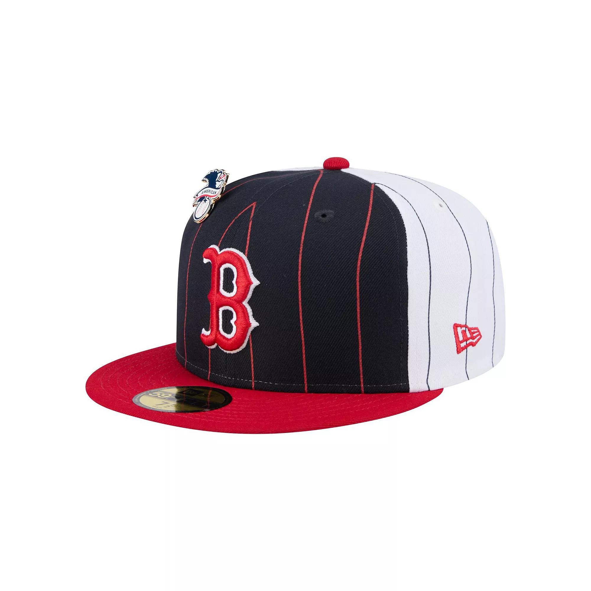 Men's New Era  Navy Boston Red Sox Pinstripe 59FIFTY Fitted Hat, Size: 7, Blue Product Image