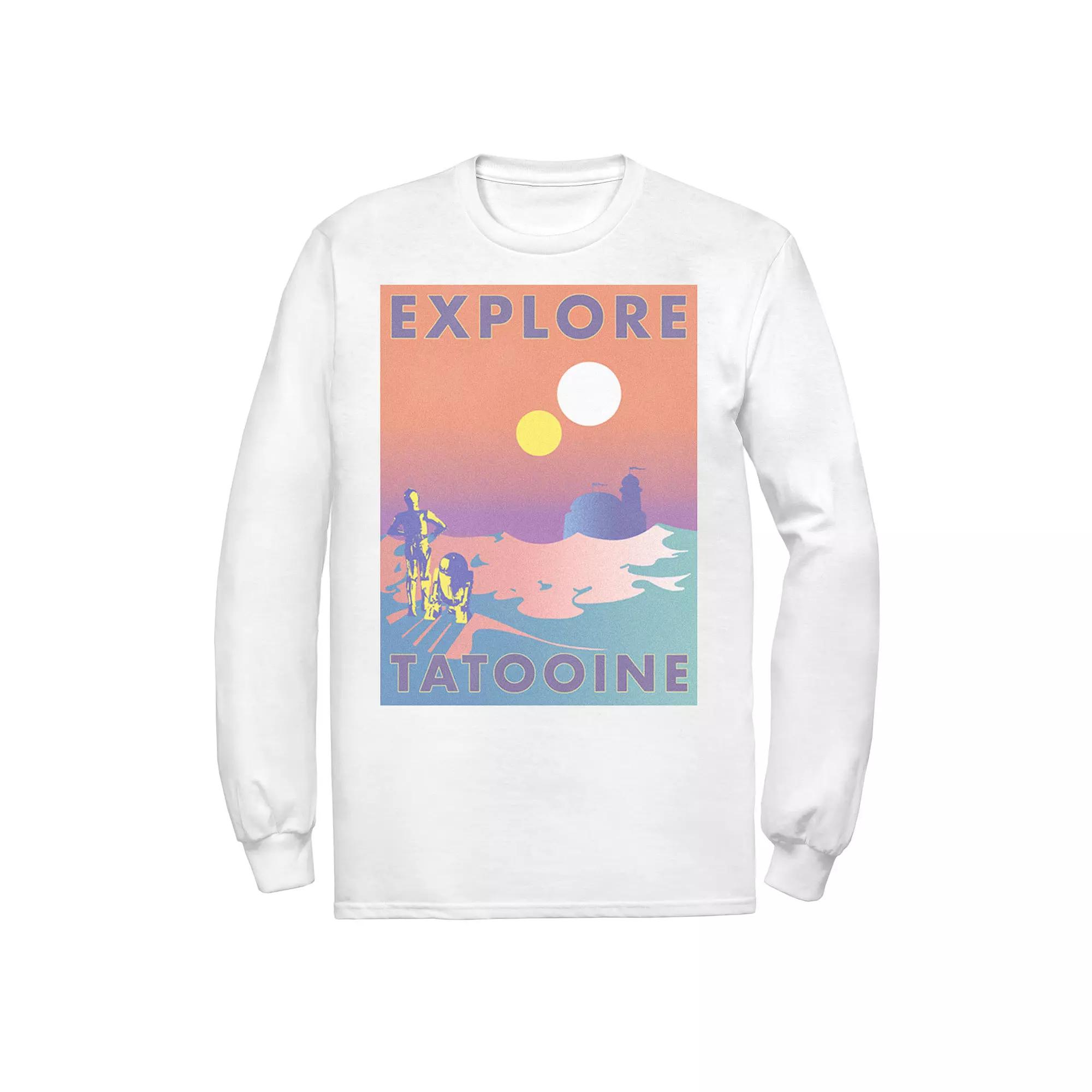 Men's Star Wars Explore Tatooine Faded Retro C-3PO & R2-D2 Poster Tee,  Product Image