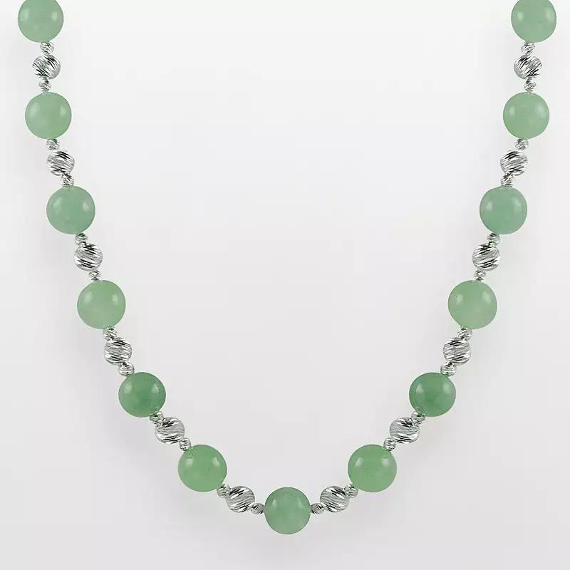 PearLustre by Imperial Sterling Silver Jade Bead Necklace, Women's,  Product Image