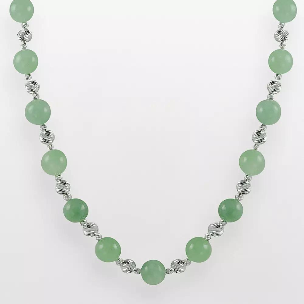 PearLustre by Imperial Sterling Silver Jade Bead Necklace, Women's,  Product Image