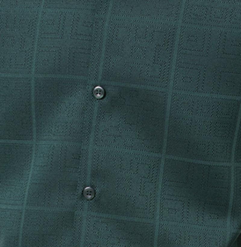 Emerald Tone-on-tone Windowpane Walking Suit 2 Piece Short Sleeve Set Product Image