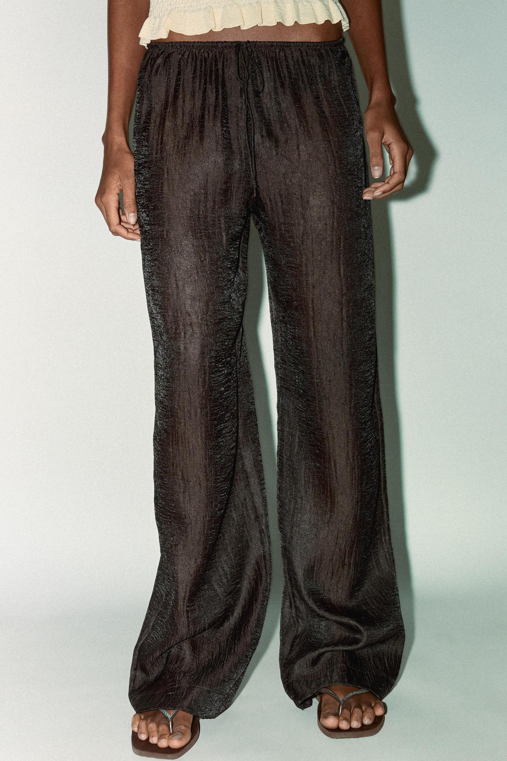 WRINKLED SEMI-SHEER PANTS Product Image